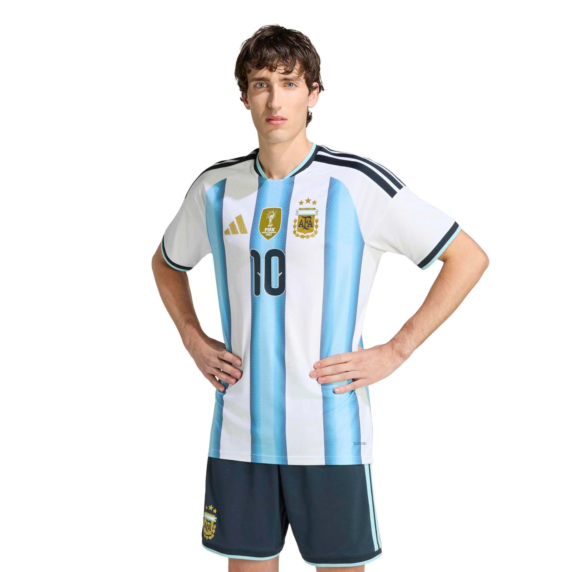 adidas 2026 Argentina Men's Authentic Home Messi #10 Soccer Jersey (Model - Front)