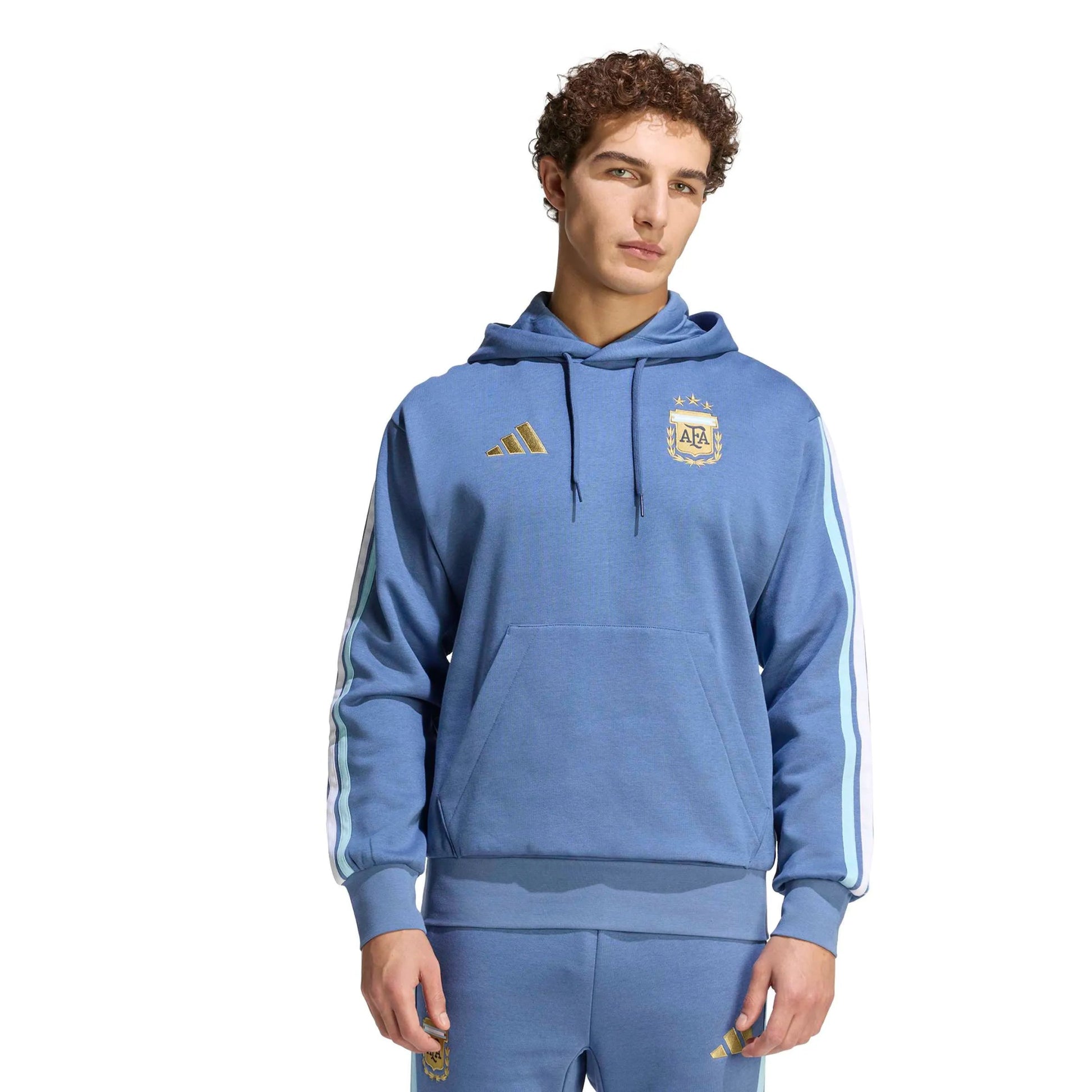 adidas 2026 Argentina Men's DNA Fleece Hoodie (Model - Front)