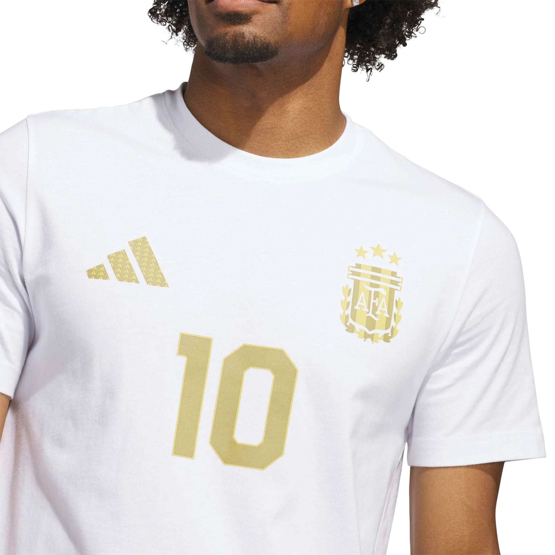 adidas 2026 Argentina Men's Messi Name And Number Tee White (Detail 1)