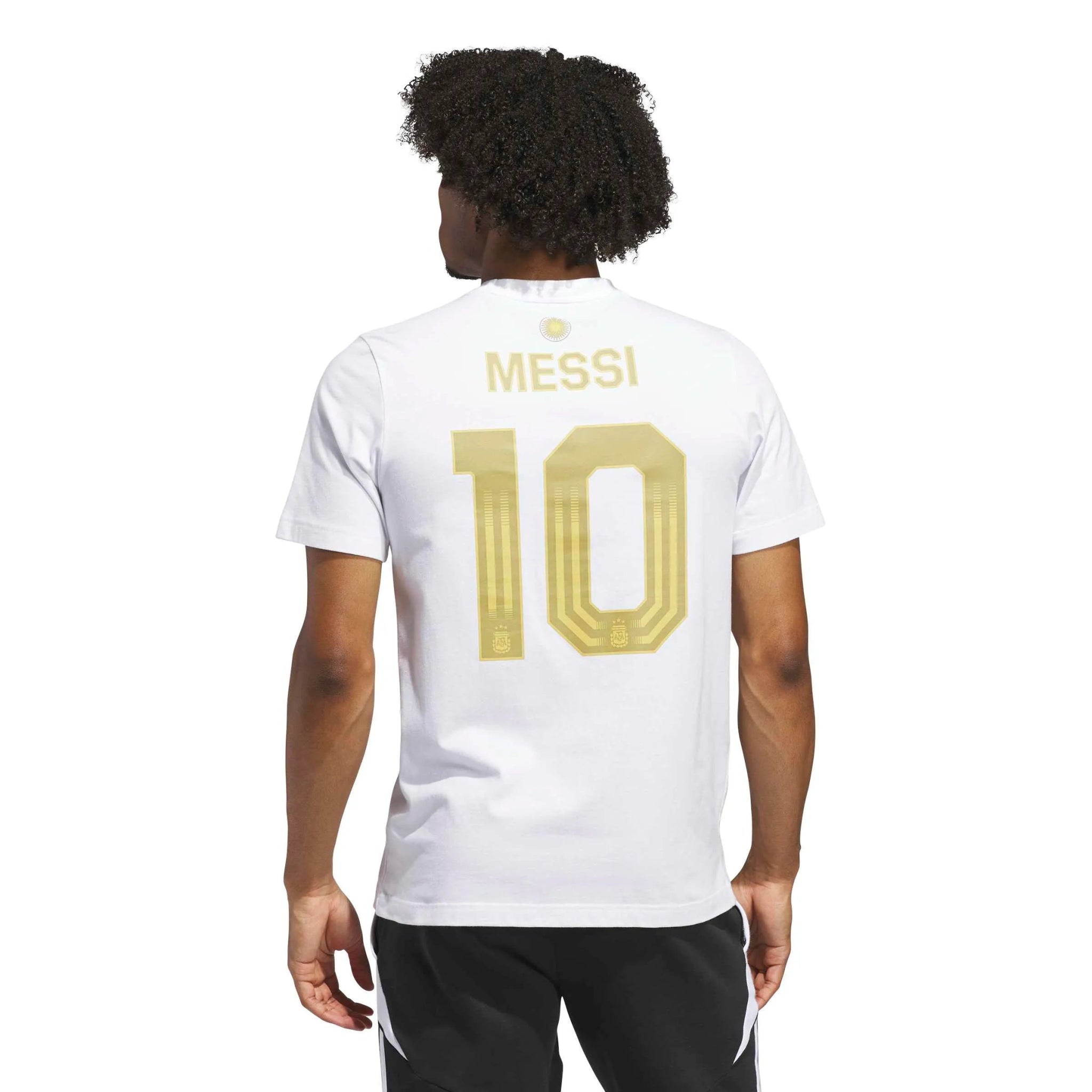 adidas 2026 Argentina Men's Messi Name And Number Tee White (Model - Back)