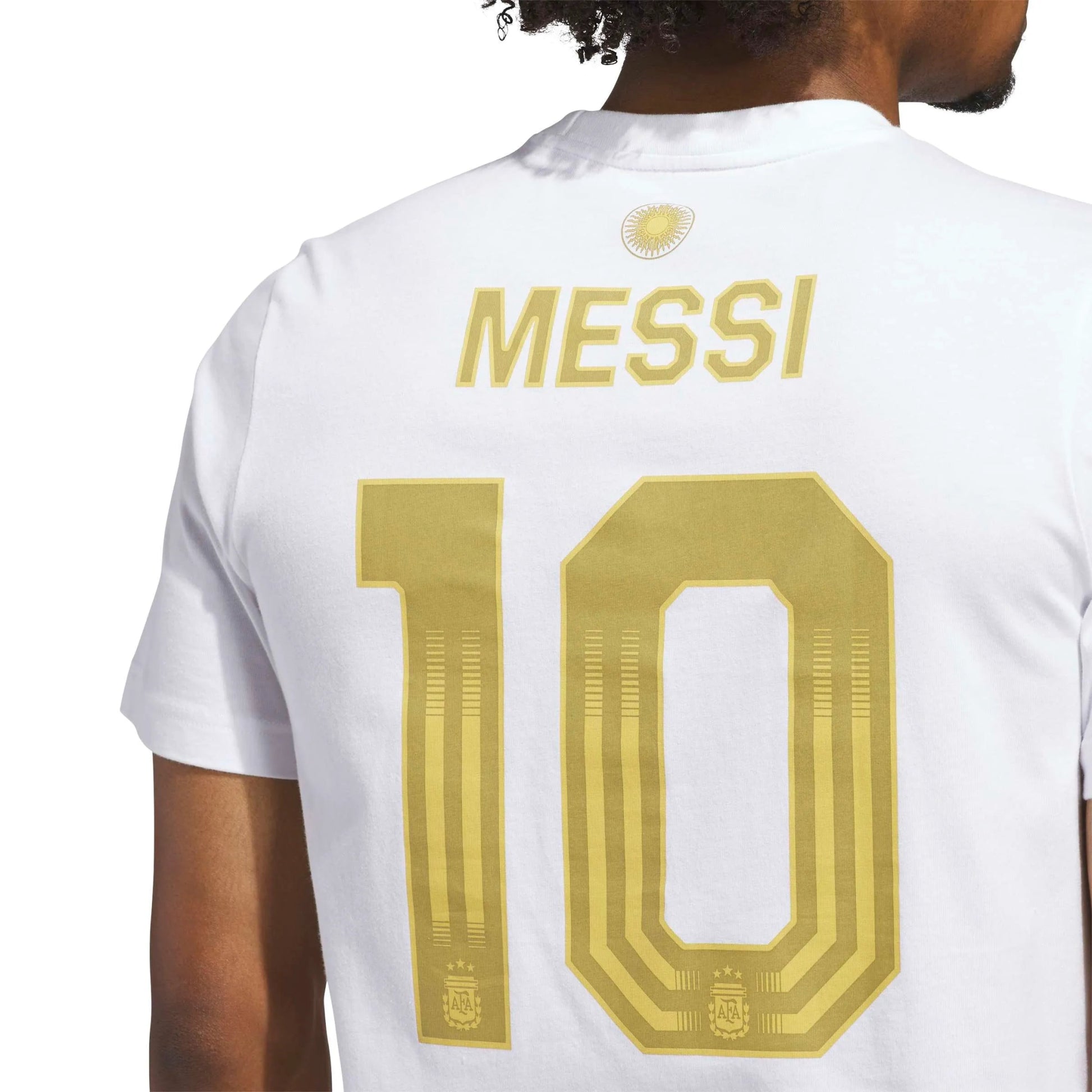 adidas 2026 Argentina Men's Messi Name And Number Tee White (Detail 2)