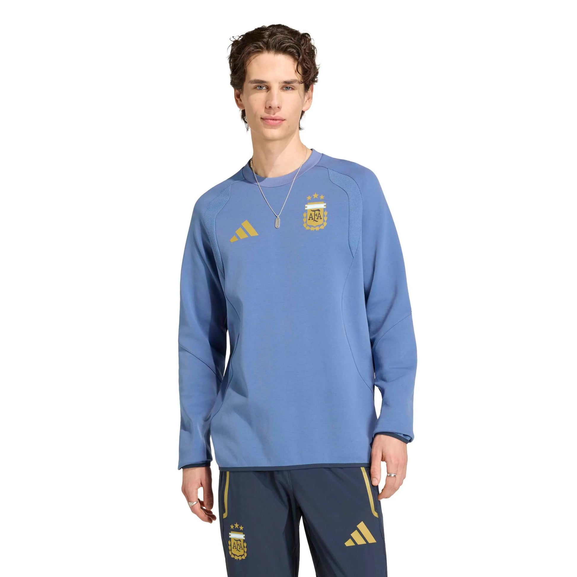adidas 2026 Argentina Men's Tiro Travel Crewneck Sweatshirt (Model - Front)