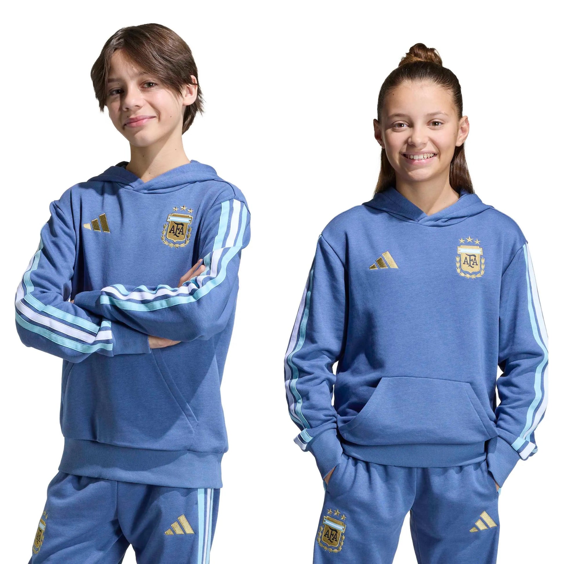 adidas 2026 Argentina Youth DNA Hoodie (Models - Front)