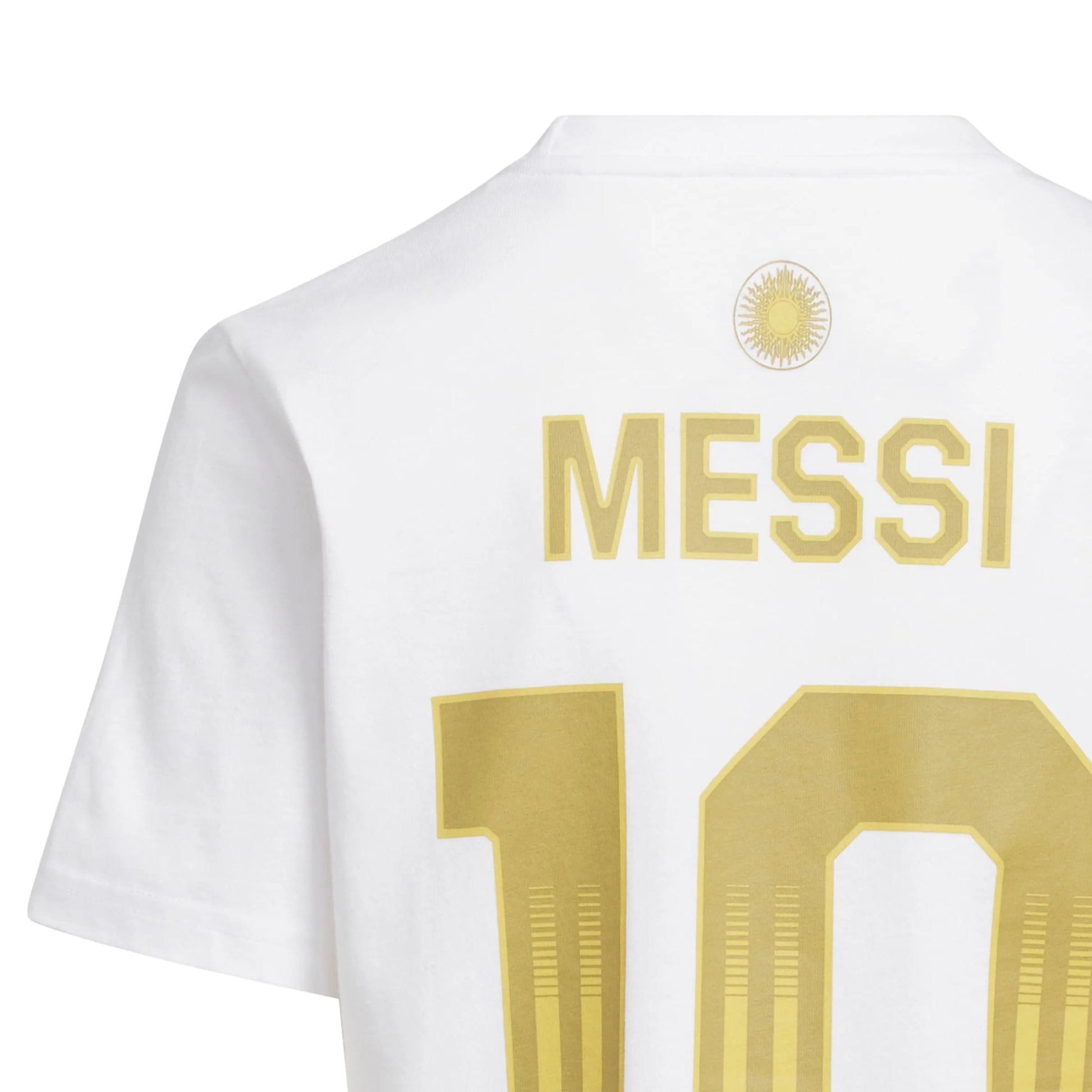 adidas 2026 Argentina Youth Messi Name And Number Tee White (Detail 3)