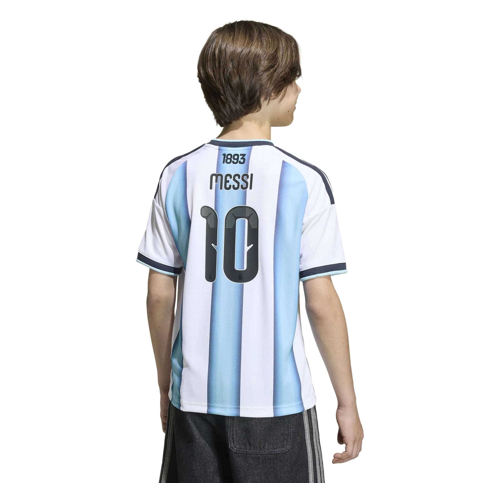 adidas 2026 Argentina Youth Stadium Home Messi #10 Soccer Jersey (Model - Back)
