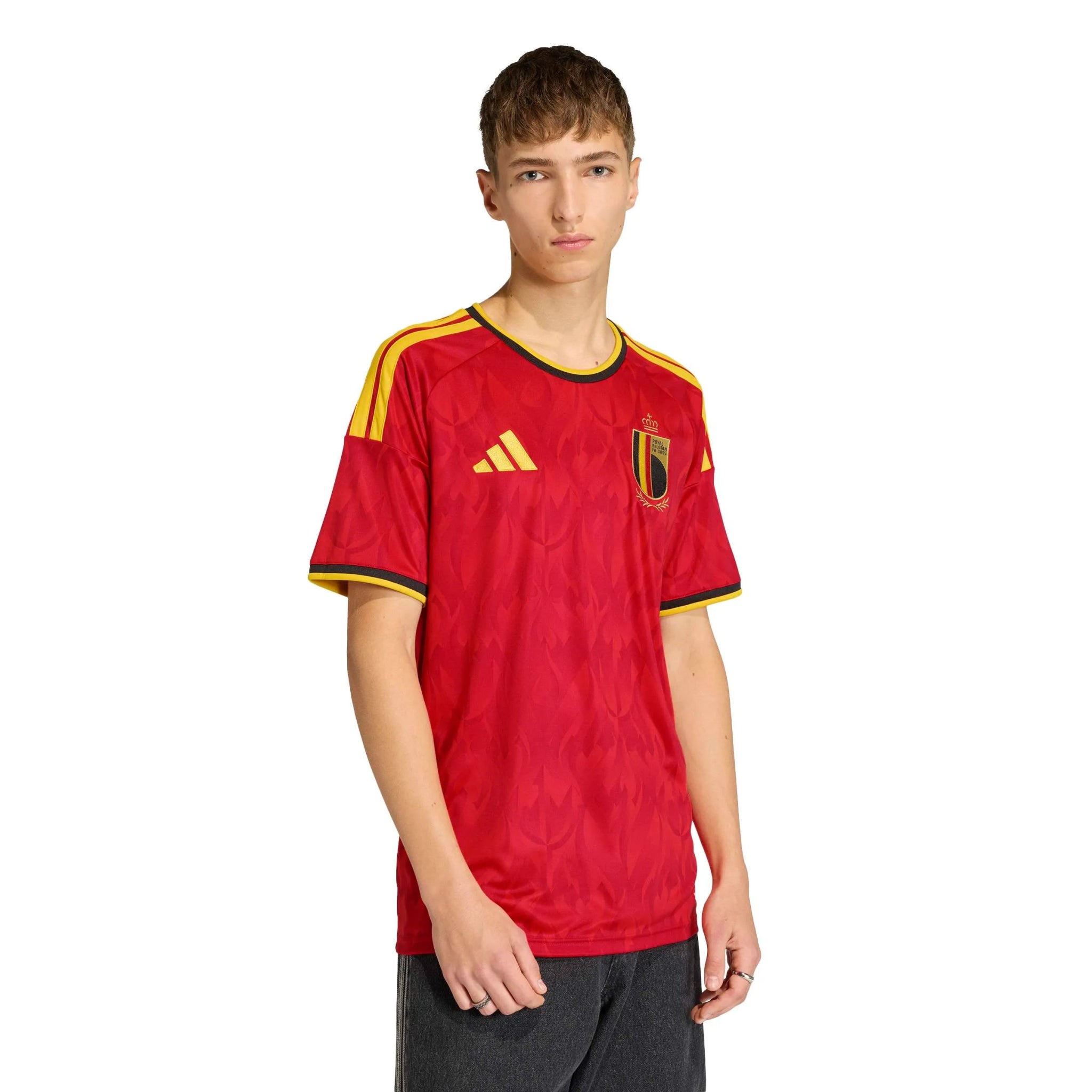 adidas 2026 Belgium Men's Stadium Home Soccer Jersey (Model - Front)