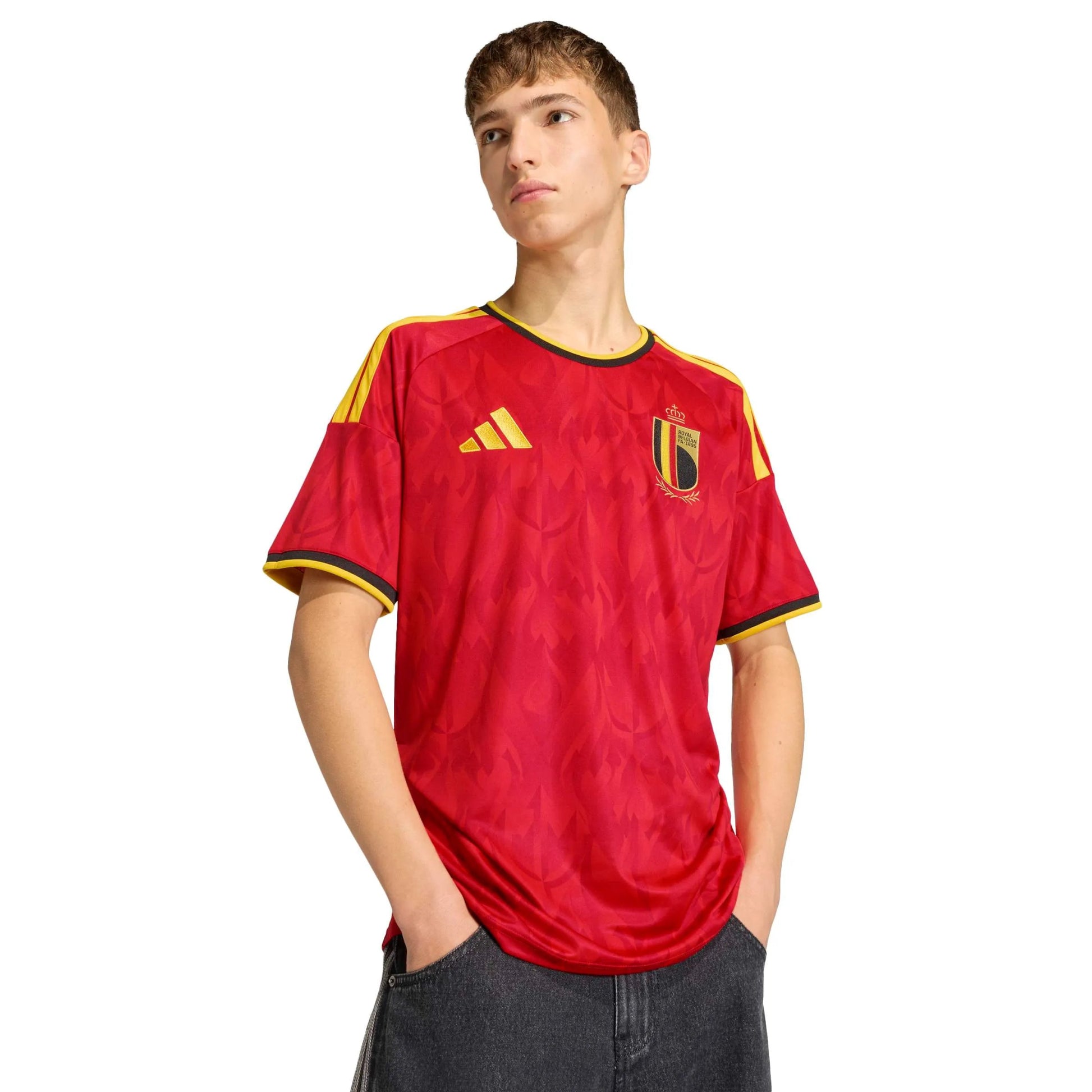 adidas 2026 Belgium Men's Stadium Home Soccer Jersey (Detail 1)
