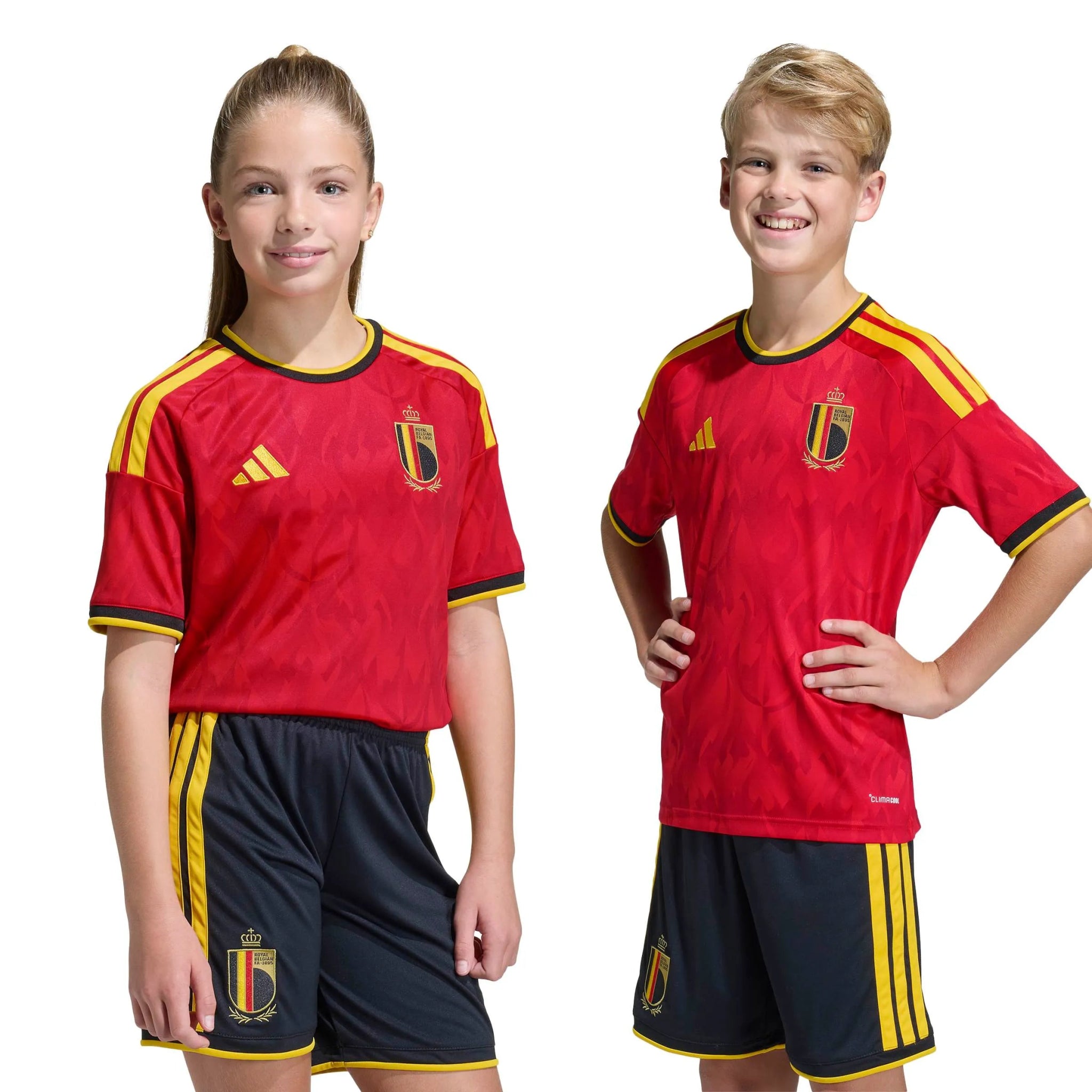 adidas 2026 Belgium Youth Stadium Home Soccer Jersey (Models - Front)