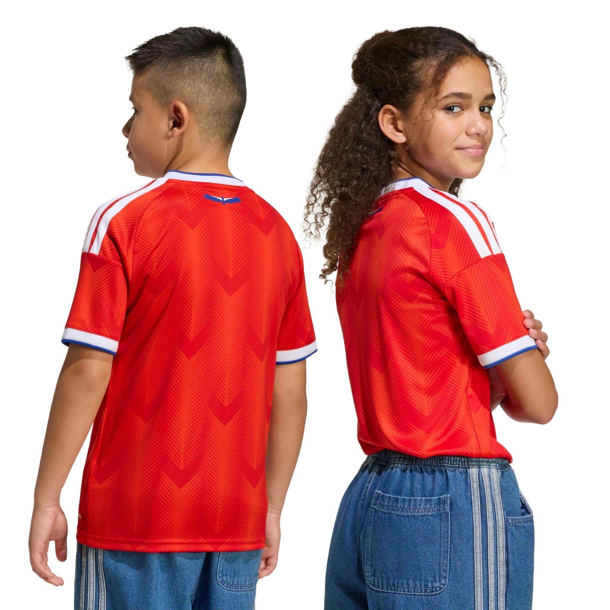 adidas 2026 Chile Youth Stadium Home Soccer Jersey (Models - Back)