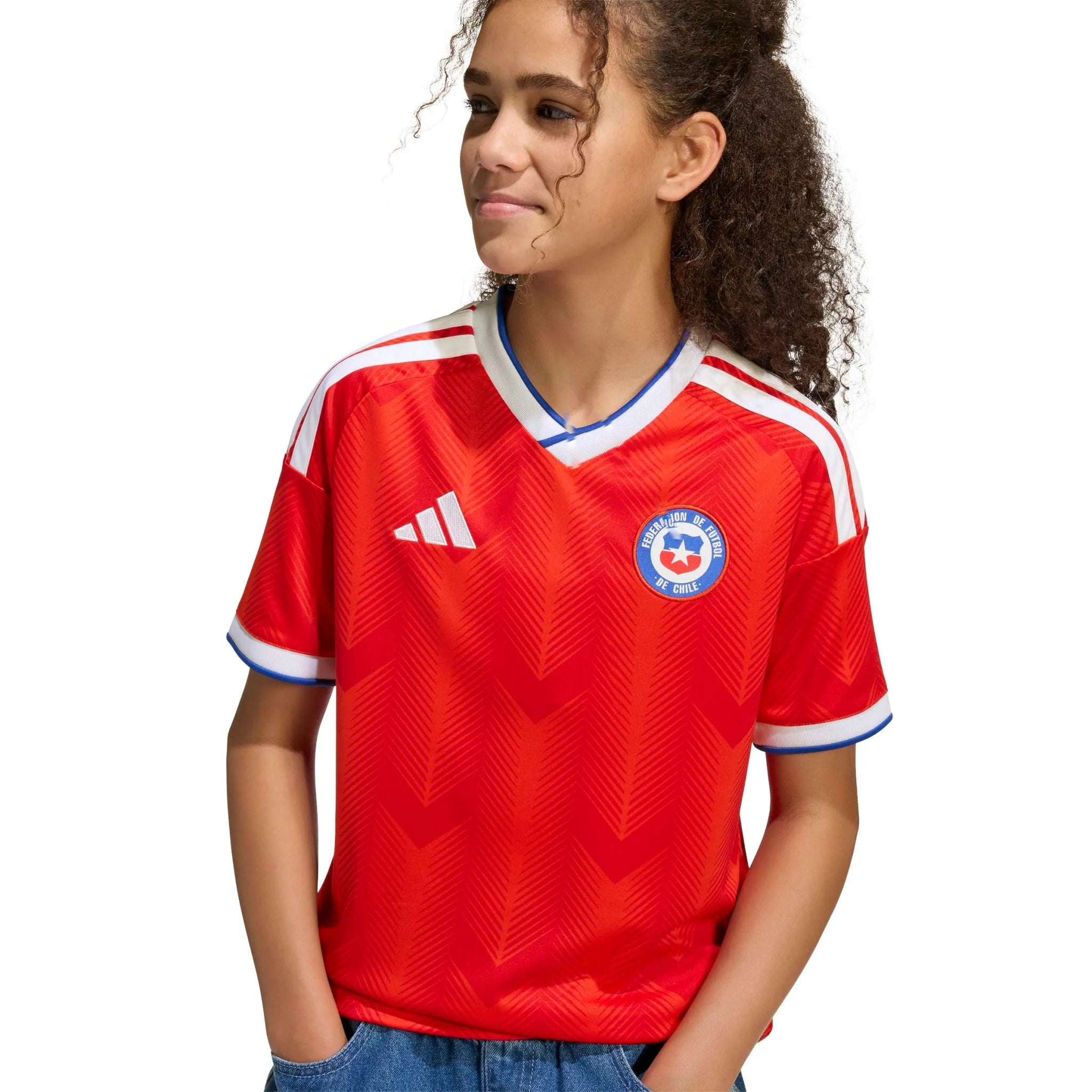 adidas 2026 Chile Youth Stadium Home Soccer Jersey (Detail 1)