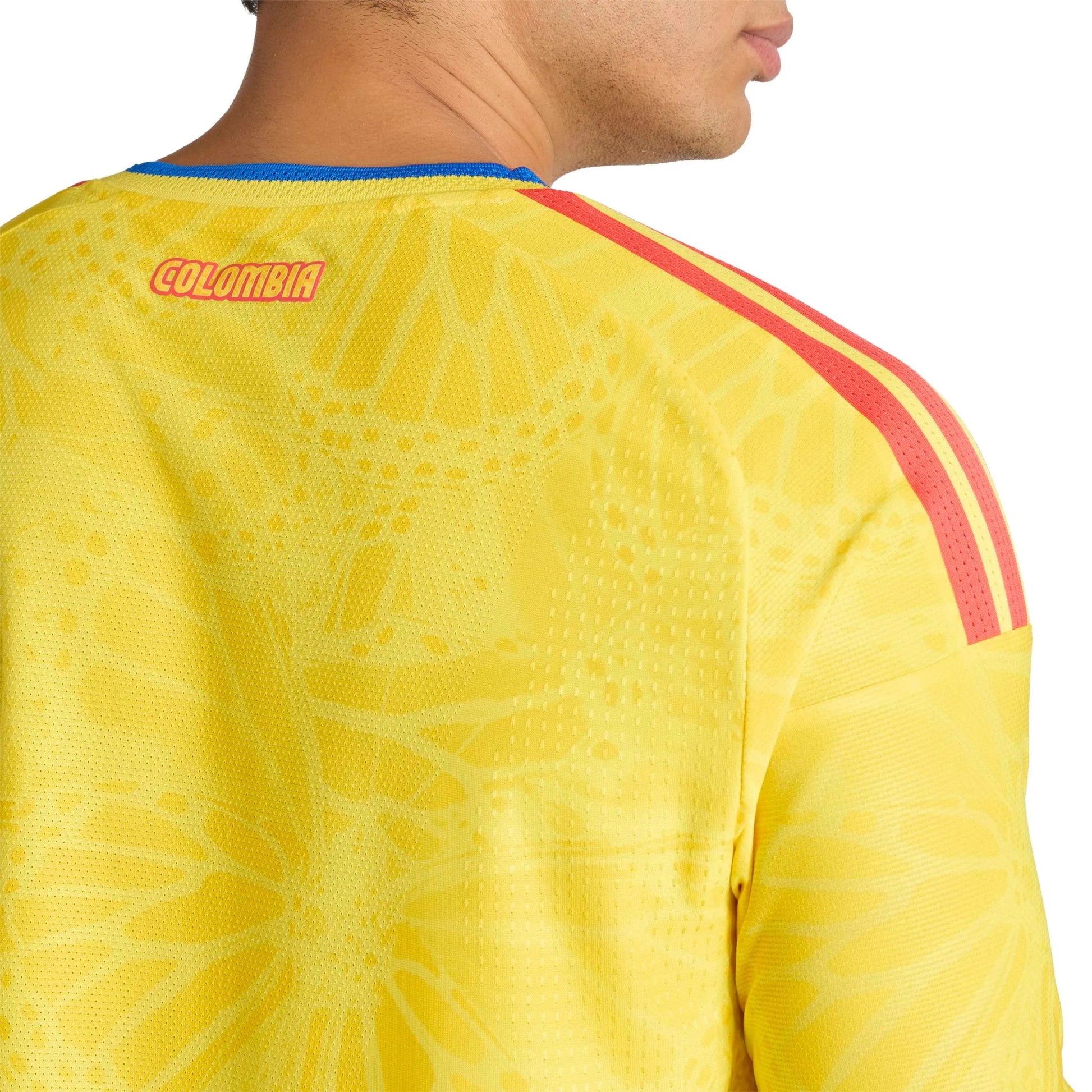 adidas 2026 Colombia Men's Authentic Home Long-Sleeve Soccer Jersey (Detail 2)