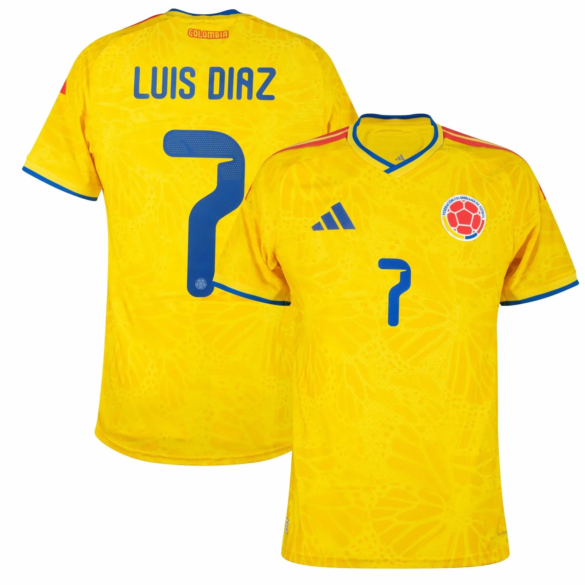 adidas 2026 Colombia Men's Authentic Home Soccer Jersey (Luis Diaz)
