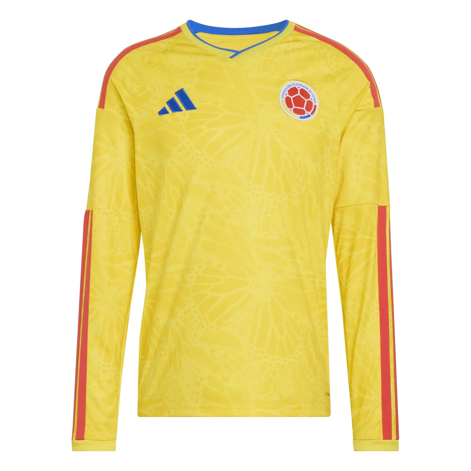 adidas 2026 Colombia Men's Stadium Home Long-Sleeve Soccer Jersey (Front)