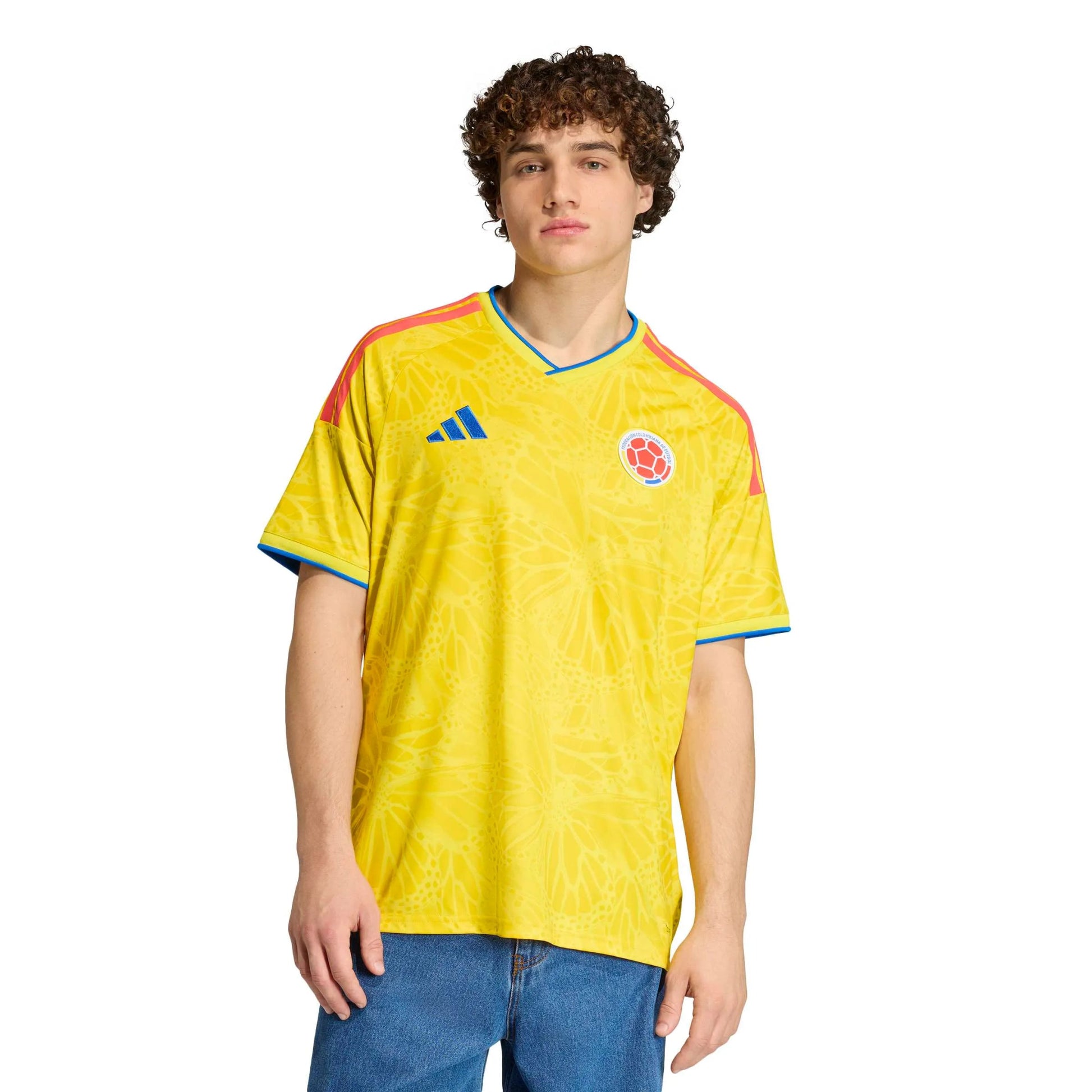 adidas 2026 Colombia Men's Stadium Home Soccer Jersey (Model - Front)