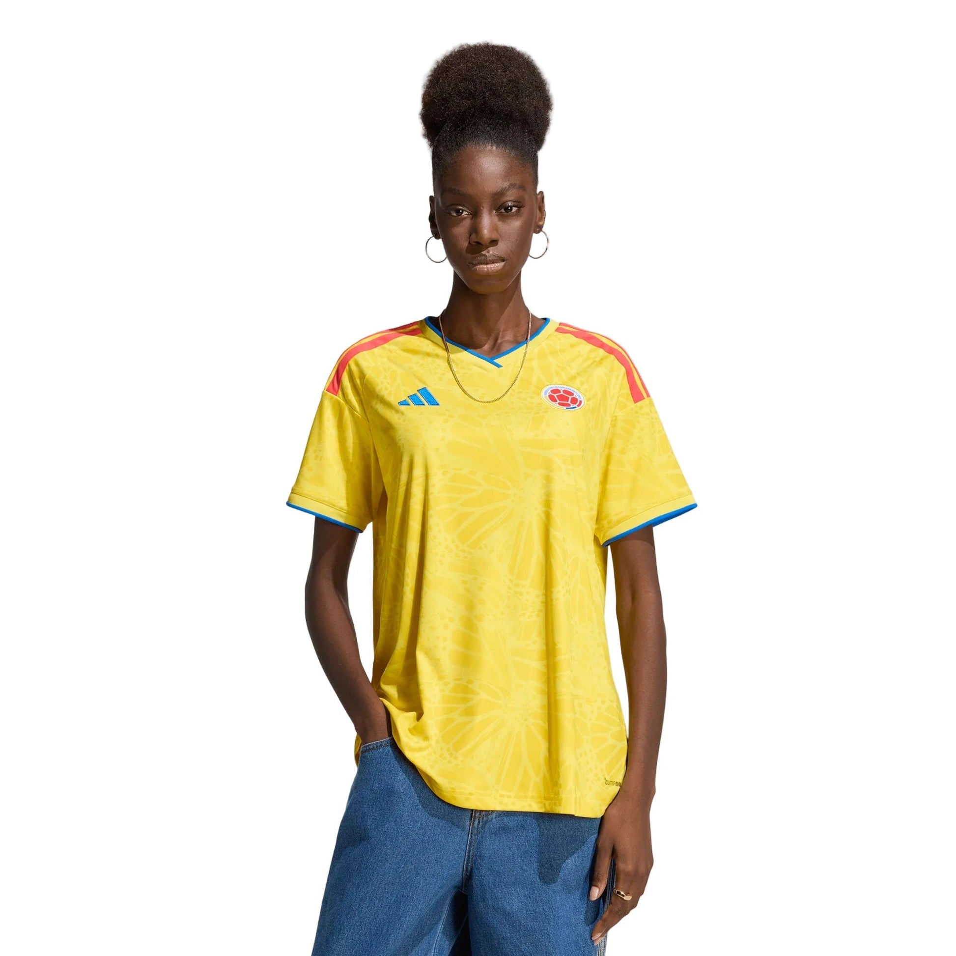 adidas 2026 Colombia Women's Stadium Home Soccer Jersey (Model - Front)