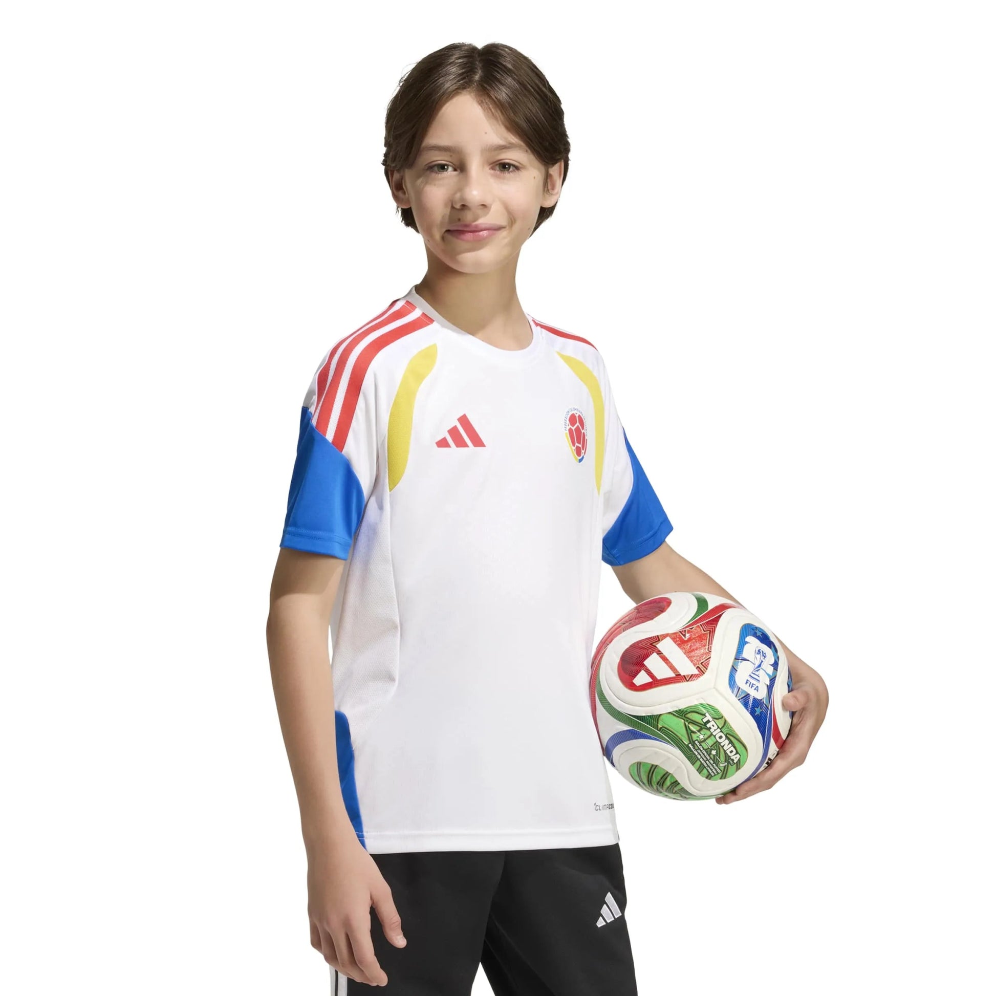adidas 2026 Colombia Youth Training Soccer Jersey (Model - Side)