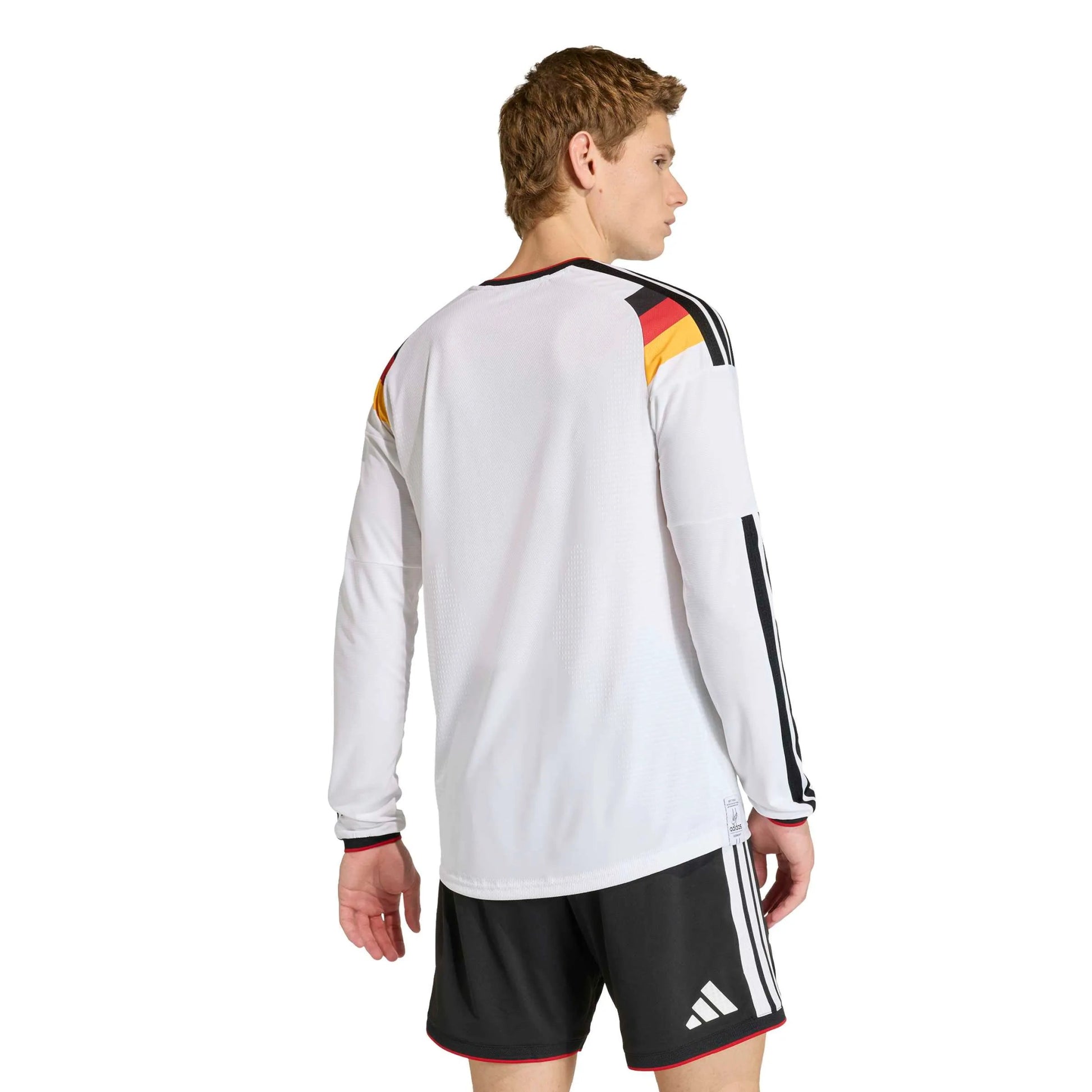 adidas 2026 Germany Men's Authentic Home Long-Sleeve Soccer Jersey (Model - Back)