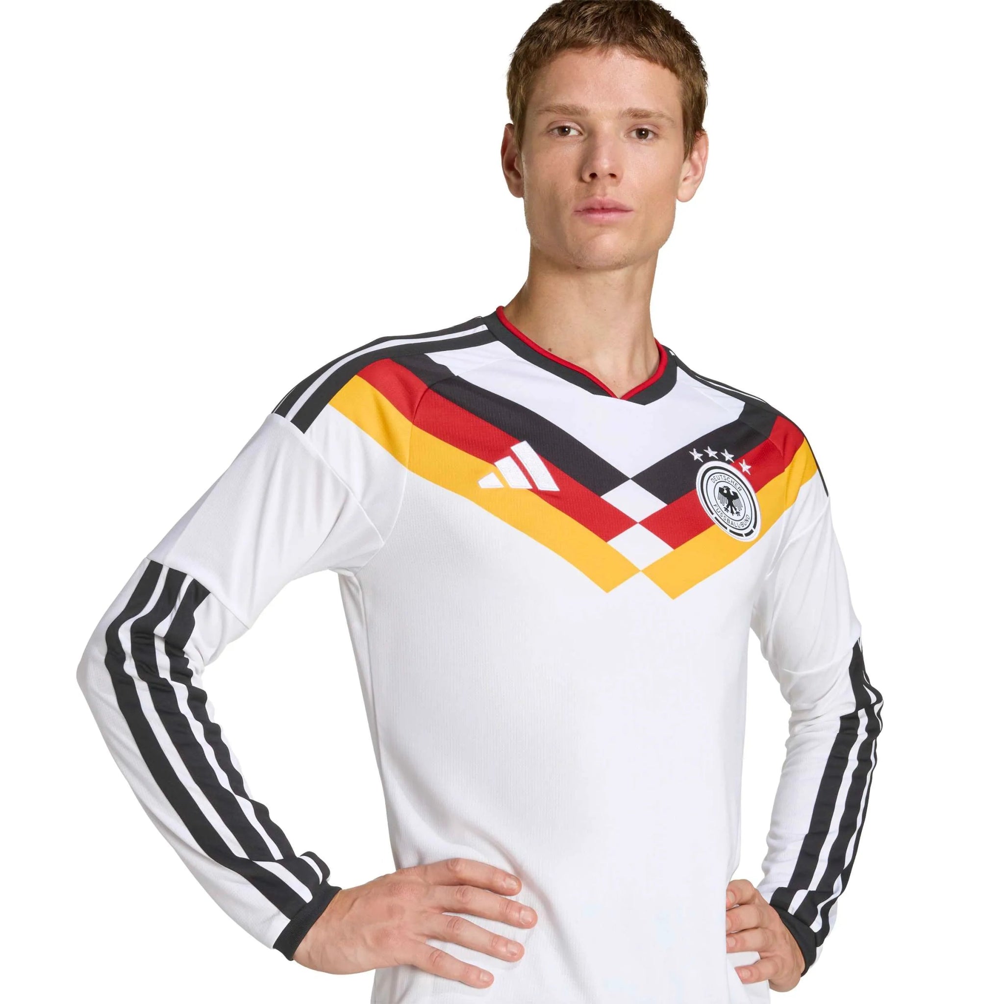 adidas 2026 Germany Men's Stadium Home Long-Sleeve Soccer Jersey (Detail 1)