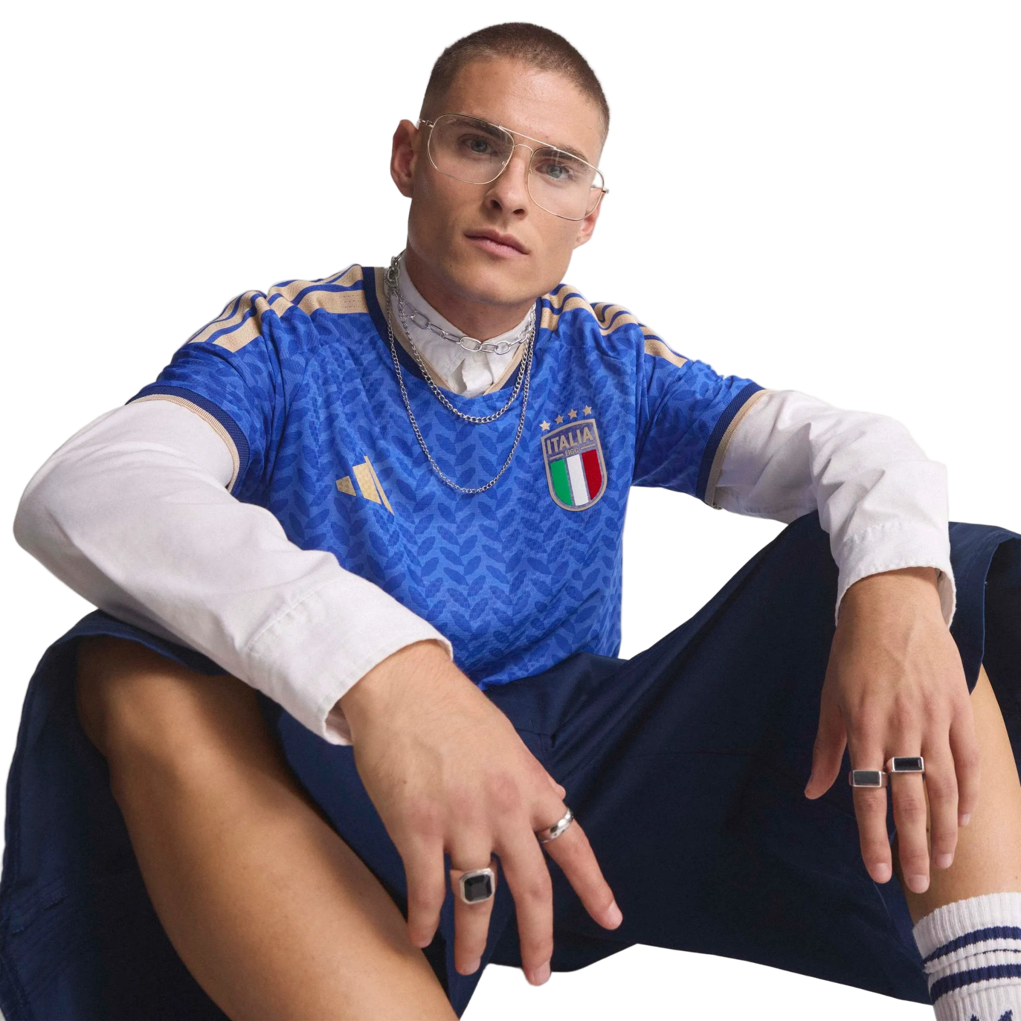 adidas 2026 Italy Men's Authentic Home Soccer Jersey (Detail 1)