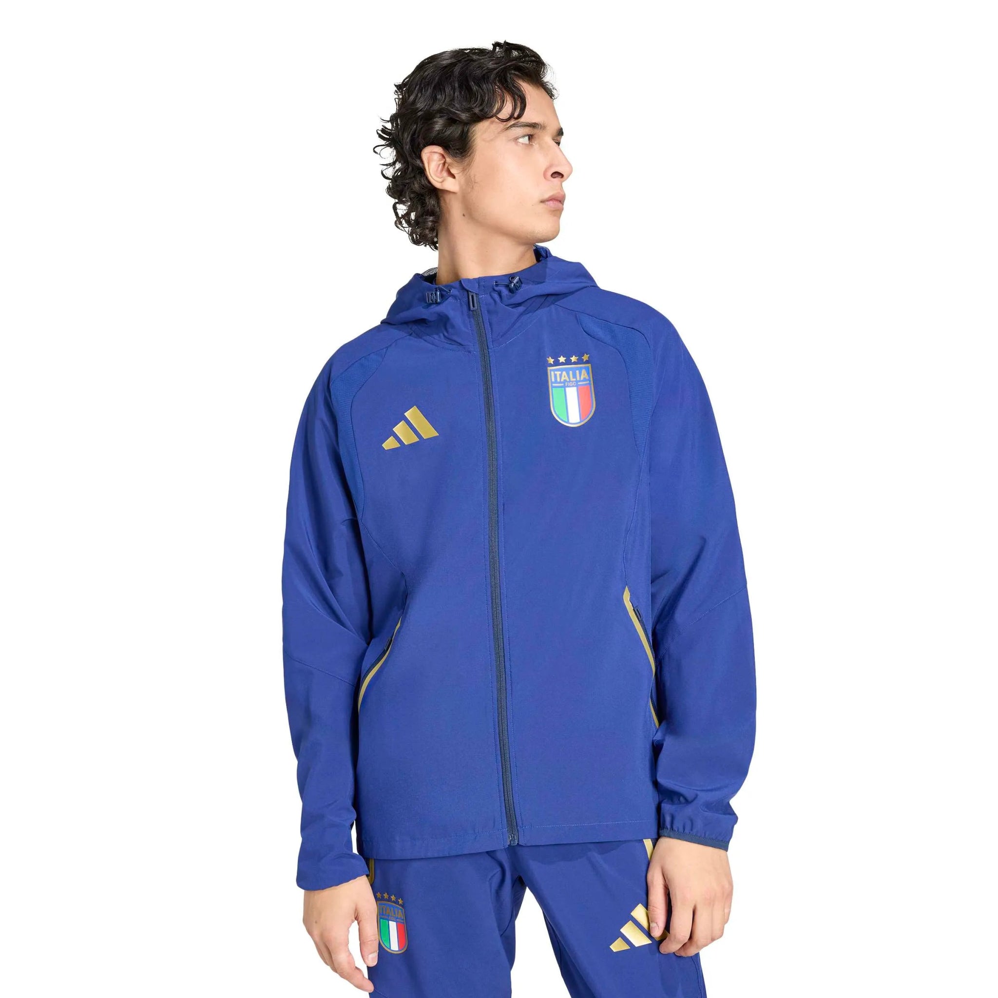 adidas 2026 Italy Men's Tiro Travel Full Zip Windbreaker (Model - Front)