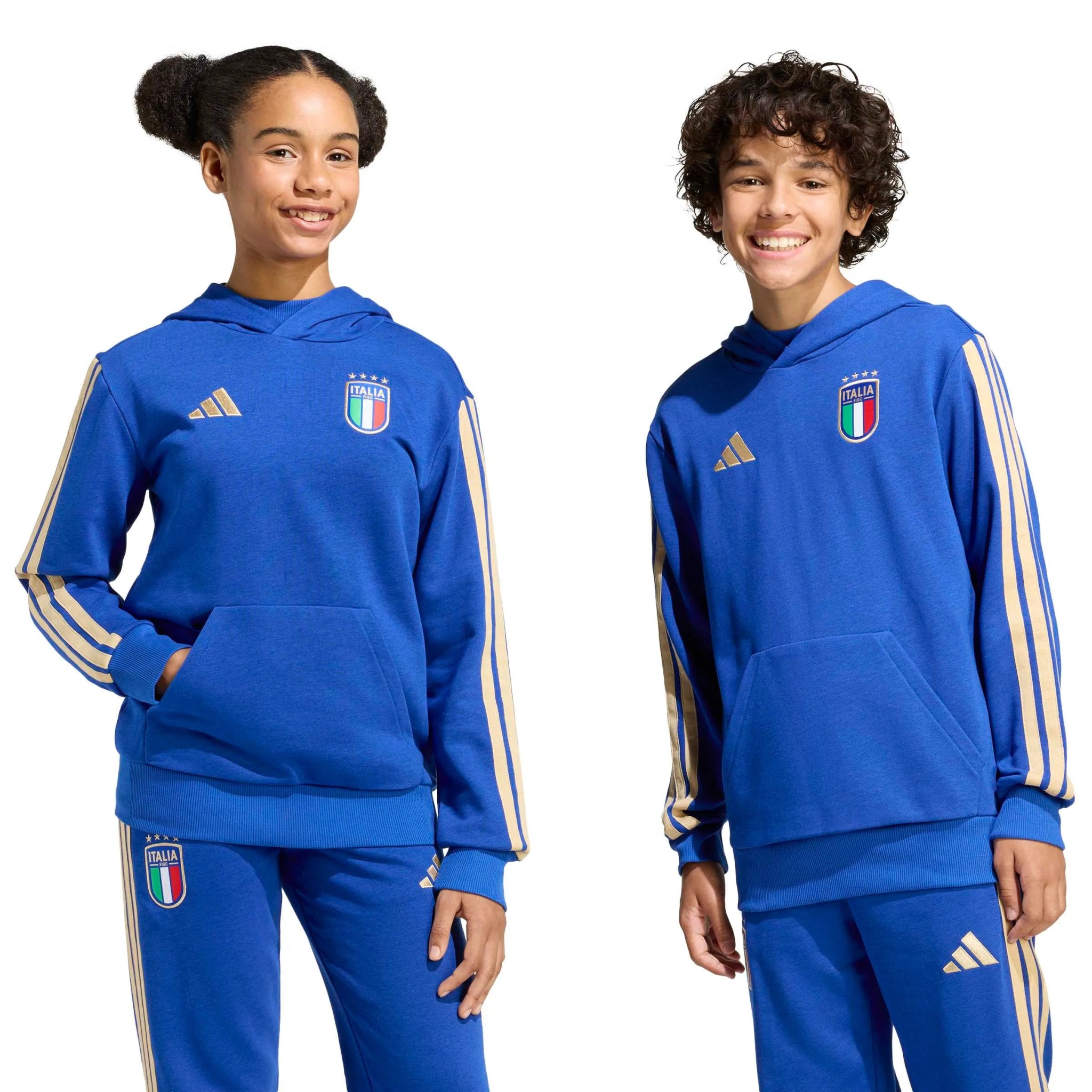 adidas 2026 Italy Youth DNA Hoodie (Models - Front)