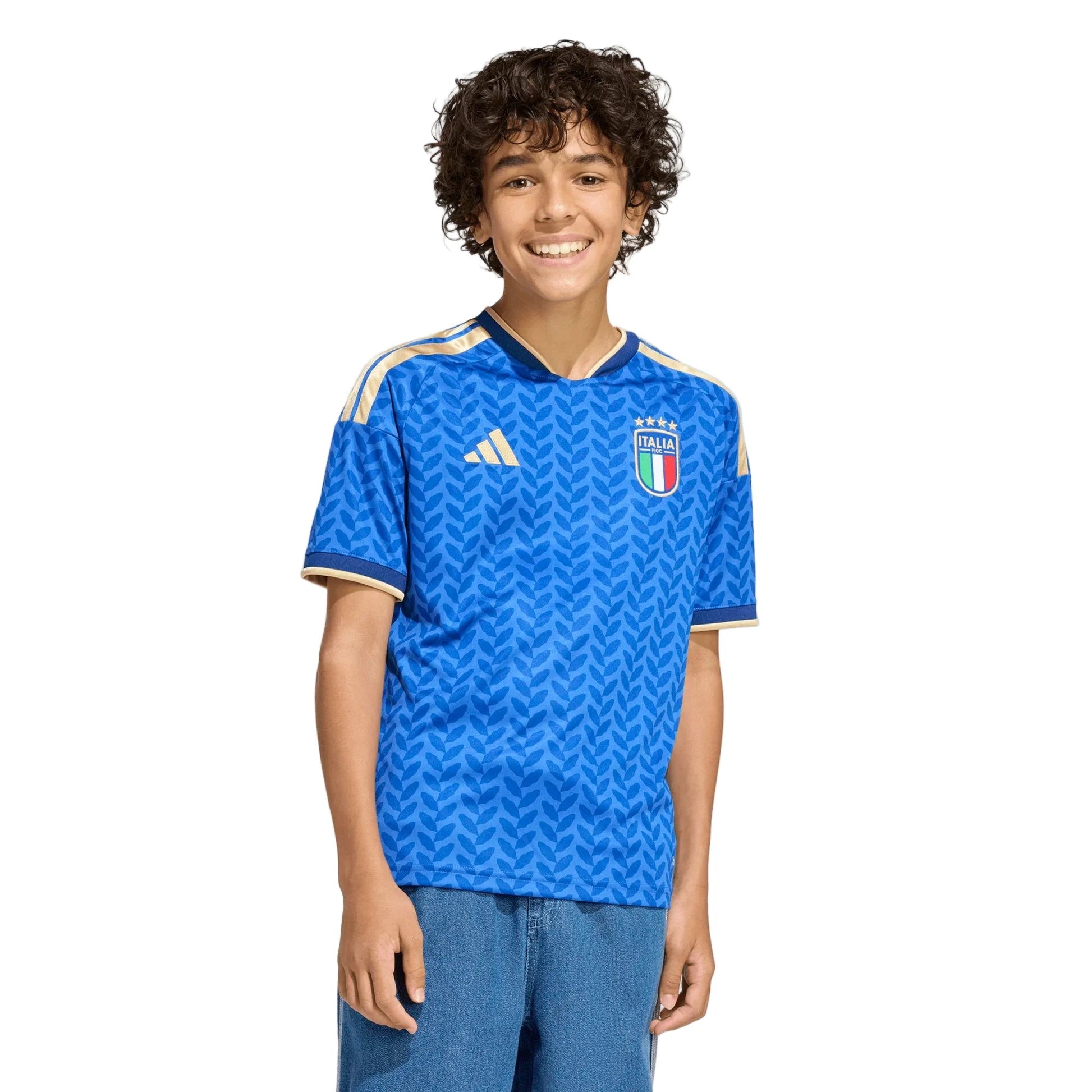 adidas 2026 Italy Youth Stadium Home Soccer Jersey (Model - Front)