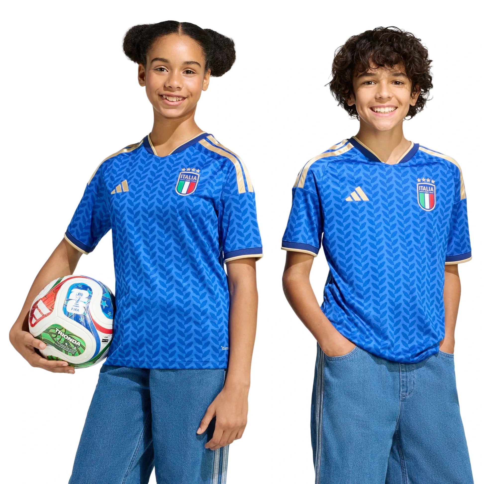 adidas 2026 Italy Youth Stadium Home Soccer Jersey (Models - Front)