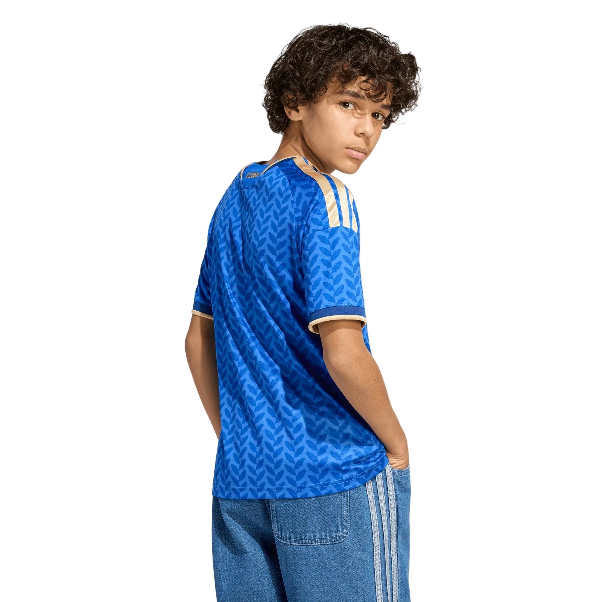 adidas 2026 Italy Youth Stadium Home Soccer Jersey (Model - Back)