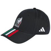 adidas 2026 Mexico Baseball Cap 3 Stripes Black (Lateral - Front)
