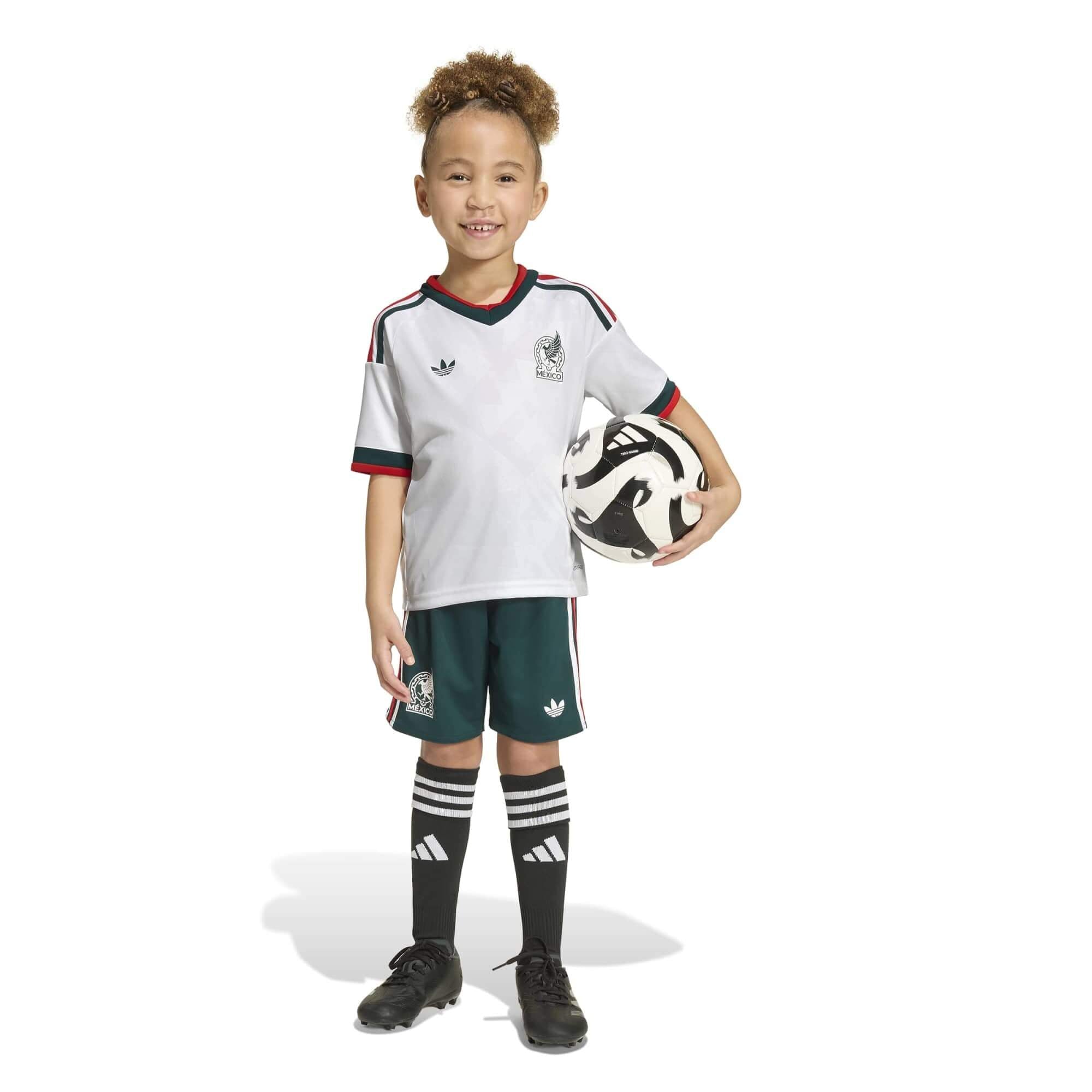 adidas 2026 Mexico Kid's Away Mini Kit (Model - Side)