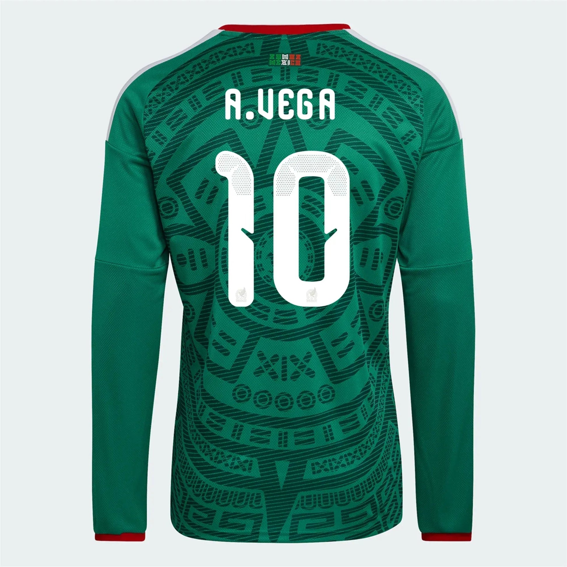 adidas 2026 Mexico Men's Stadium Home Long-Sleeve Soccer Jersey (A. Vega)