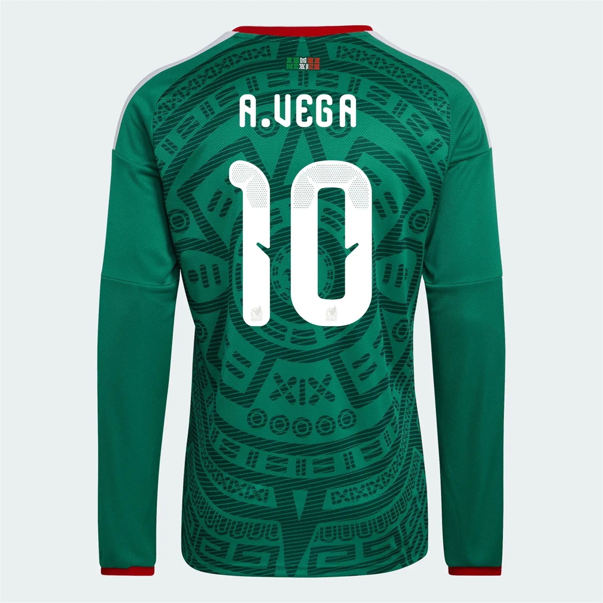 adidas 2026 Mexico Men's Stadium Home Long-Sleeve Soccer Jersey (A. Vega)