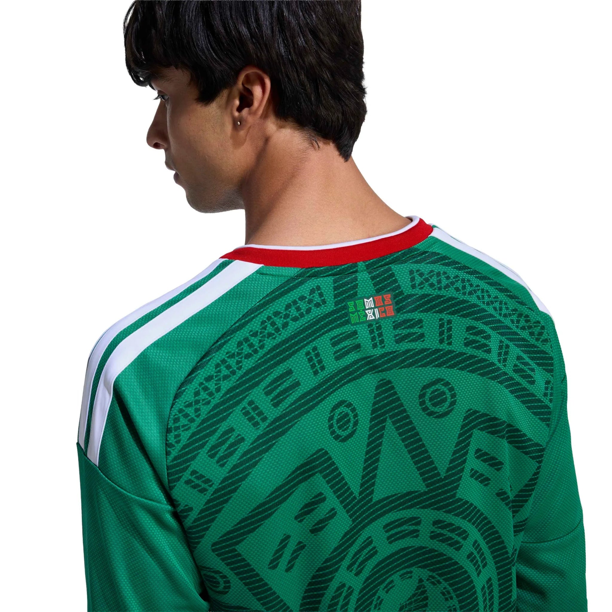 adidas 2026 Mexico Men's Stadium Home Long-Sleeve Soccer Jersey (Detail 2)