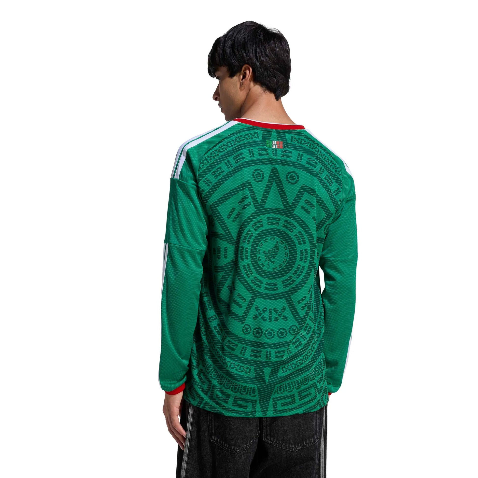adidas 2026 Mexico Men's Stadium Home Long-Sleeve Soccer Jersey (Model - Back)