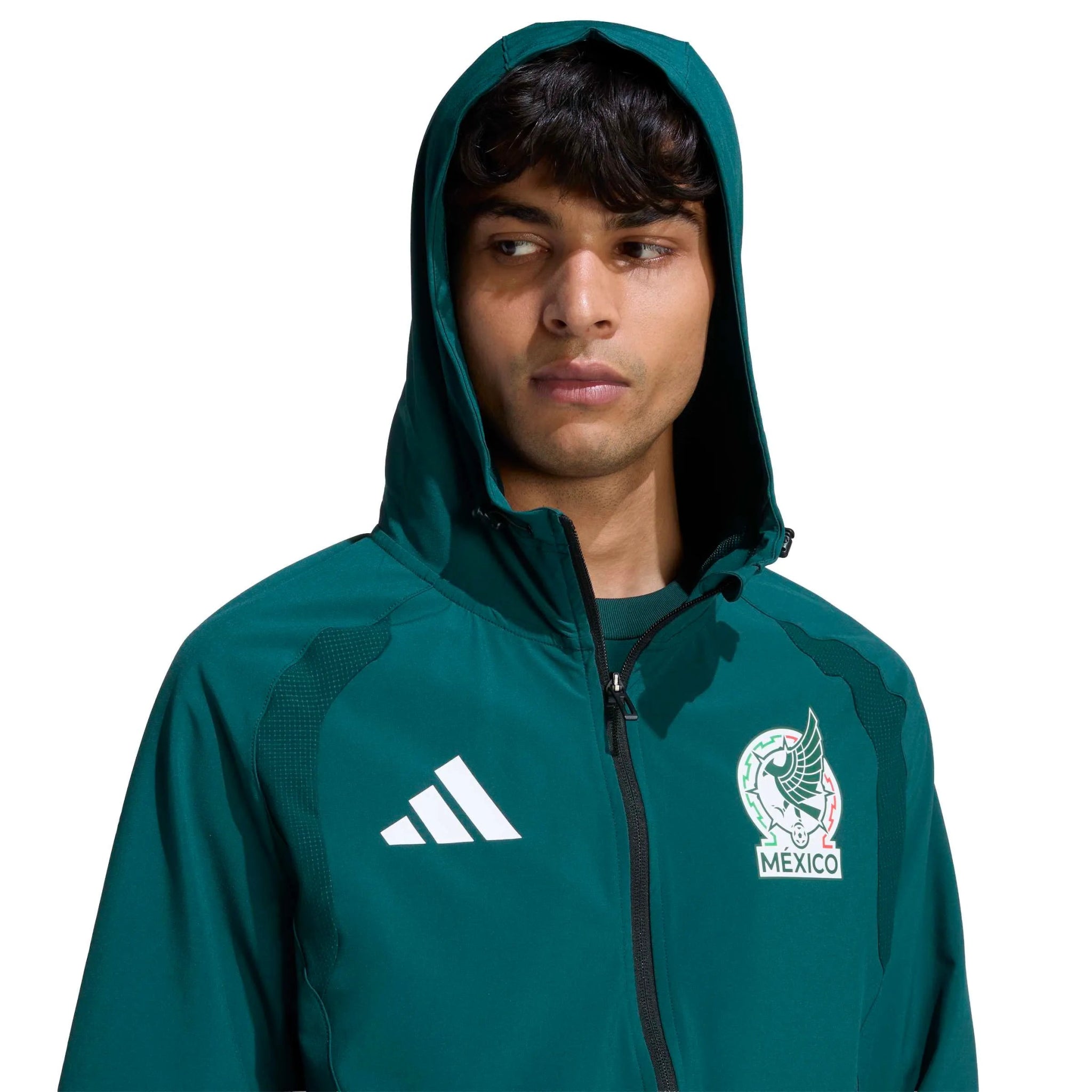 adidas 2026 Mexico Men's Tiro Travel Full Zip Windbreaker (Detail 1)