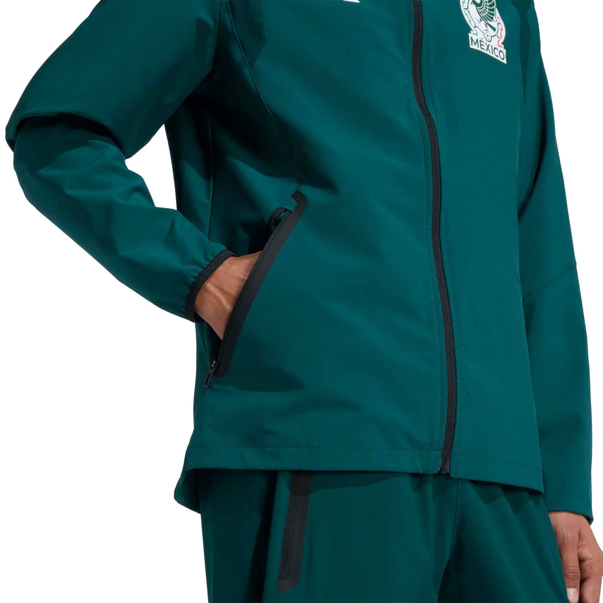 adidas 2026 Mexico Men's Tiro Travel Full Zip Windbreaker (Detail 2)