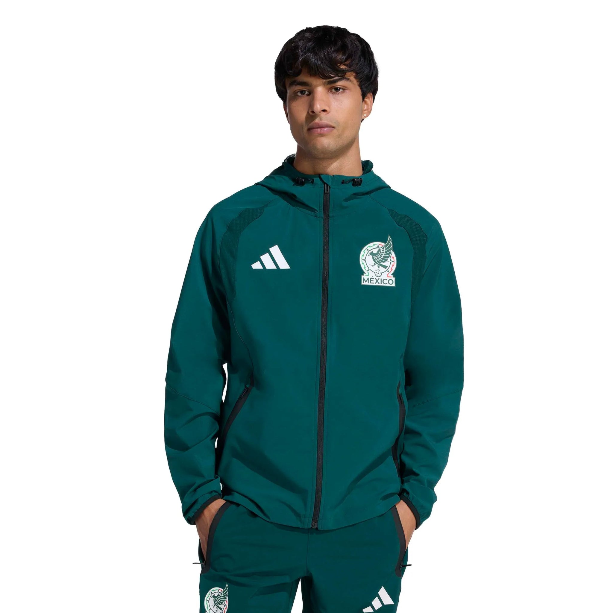 adidas 2026 Mexico Men's Tiro Travel Full Zip Windbreaker (Model - Front)