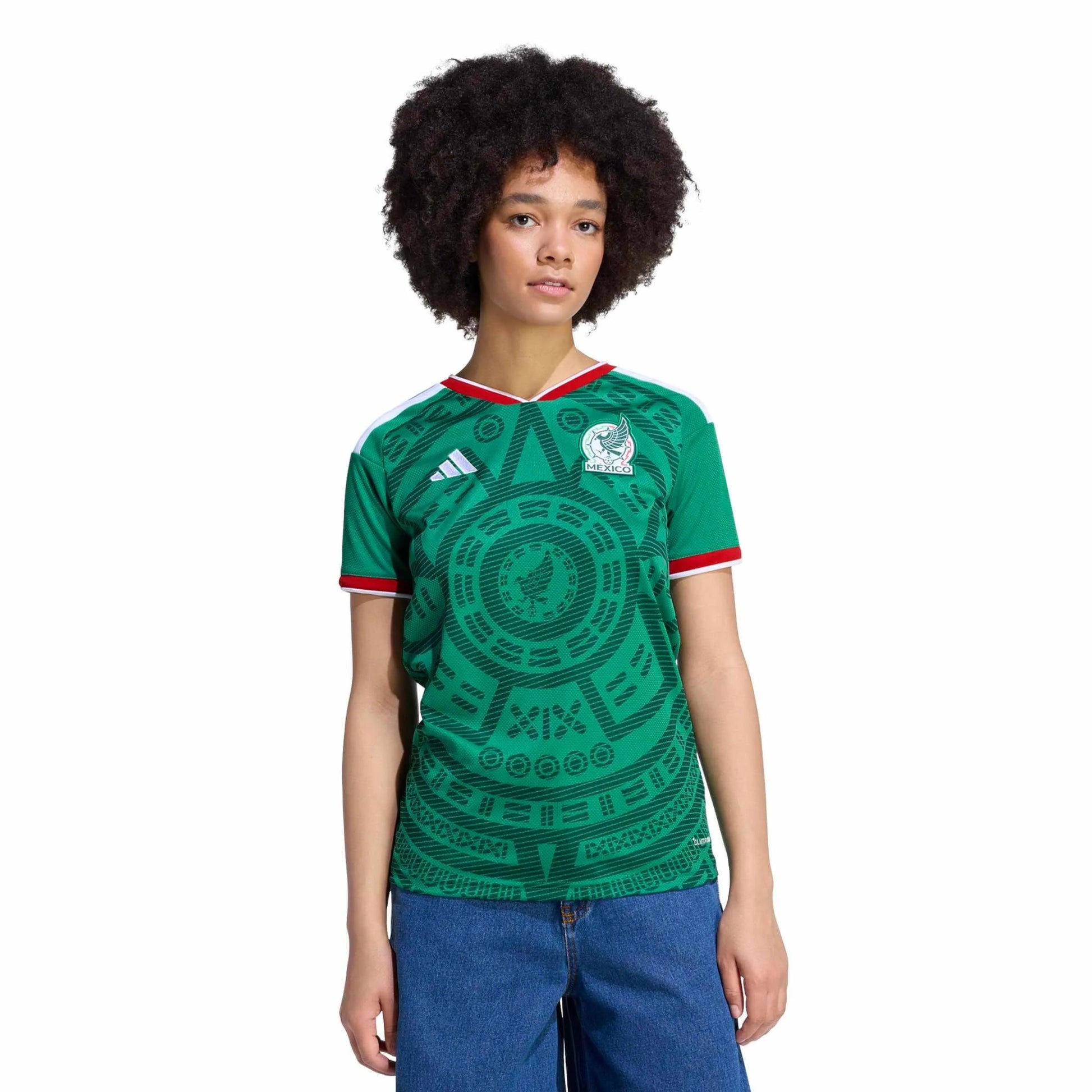 adidas 2026 Mexico Women's Stadium Home Soccer Jersey (Model - Front)