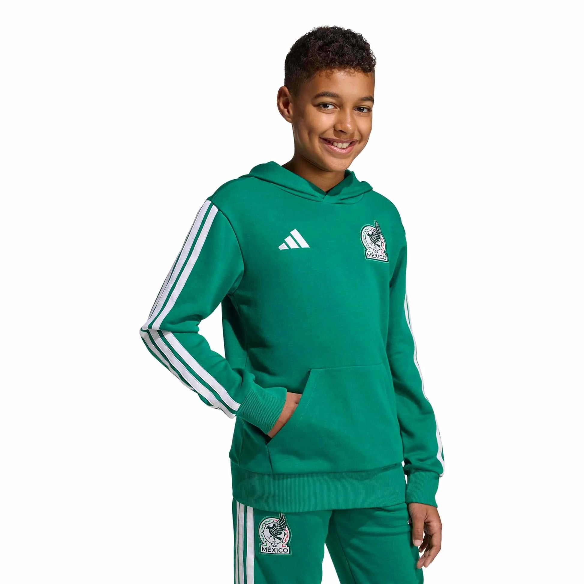 adidas 2026 Mexico Youth Hoodie (Model - Front)