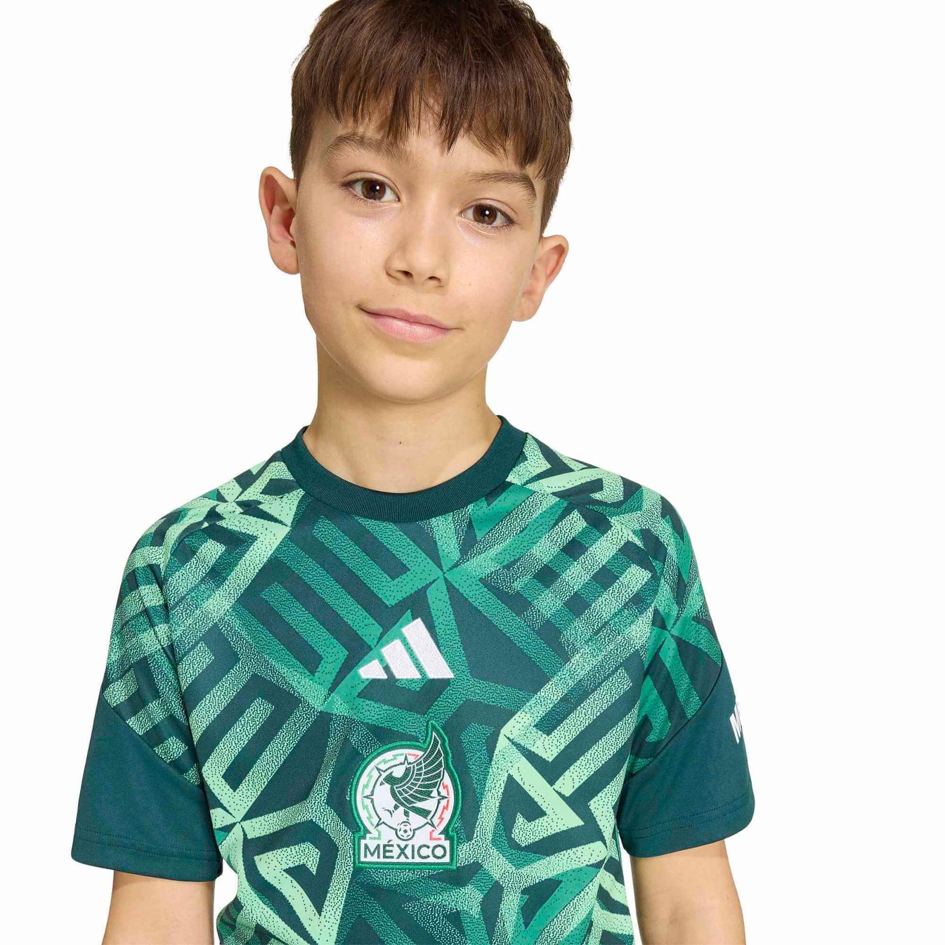 adidas 2026 Mexico Youth Pre-Match Soccer Jersey (Detail 1)