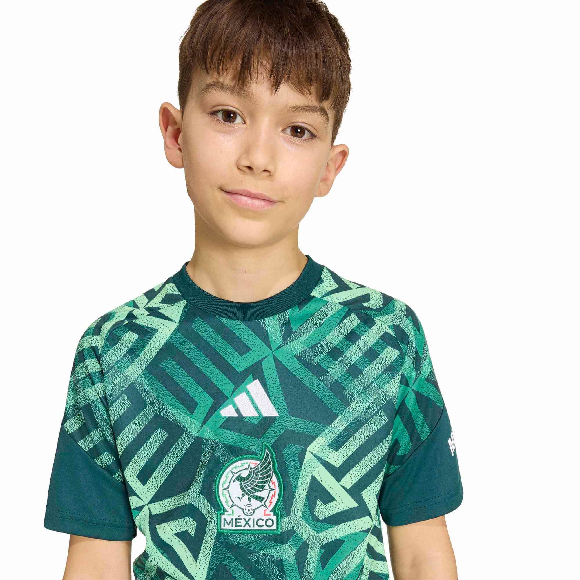 adidas 2026 Mexico Youth Pre-Match Soccer Jersey (Detail 1)