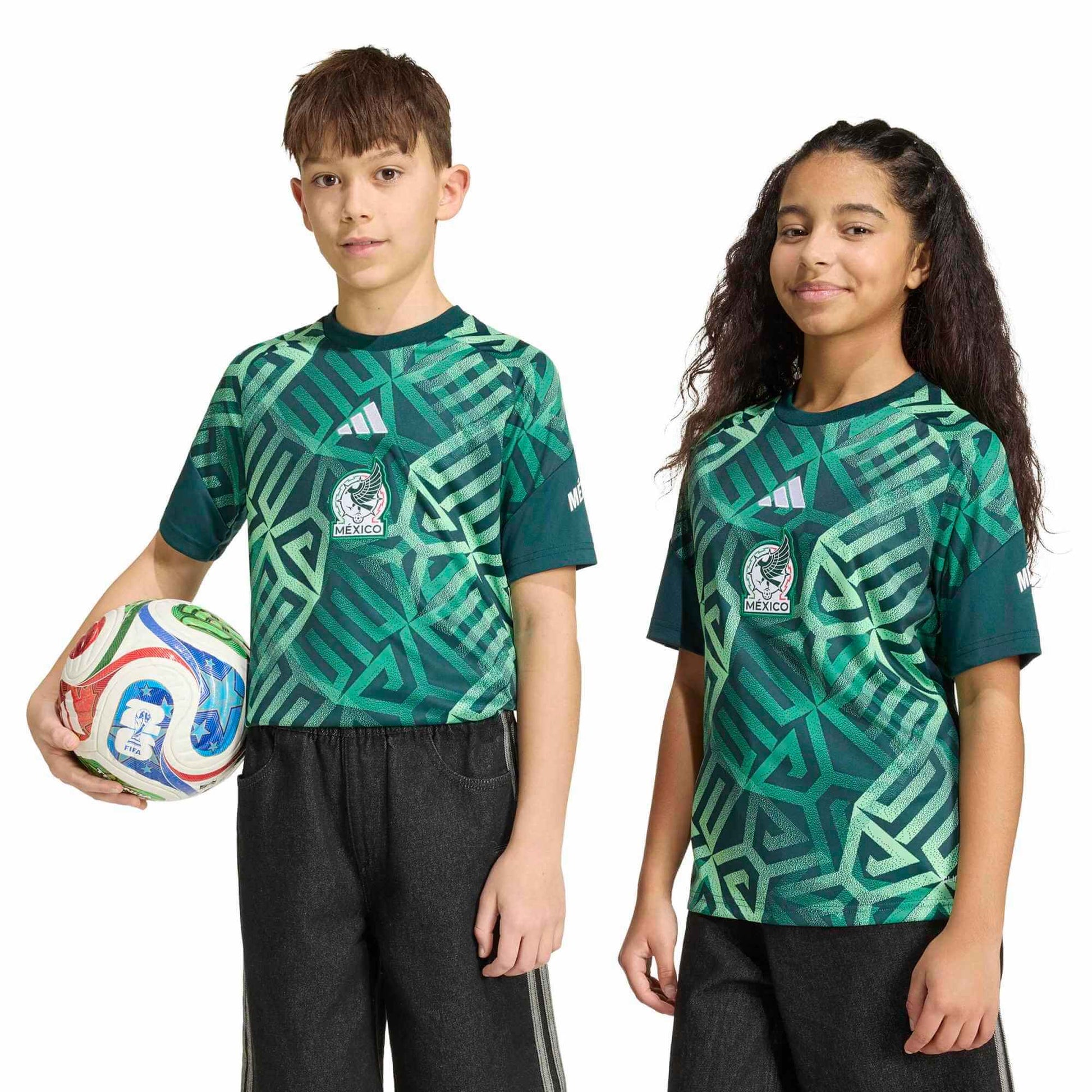 adidas 2026 Mexico Youth Pre-Match Soccer Jersey (Models - Front)