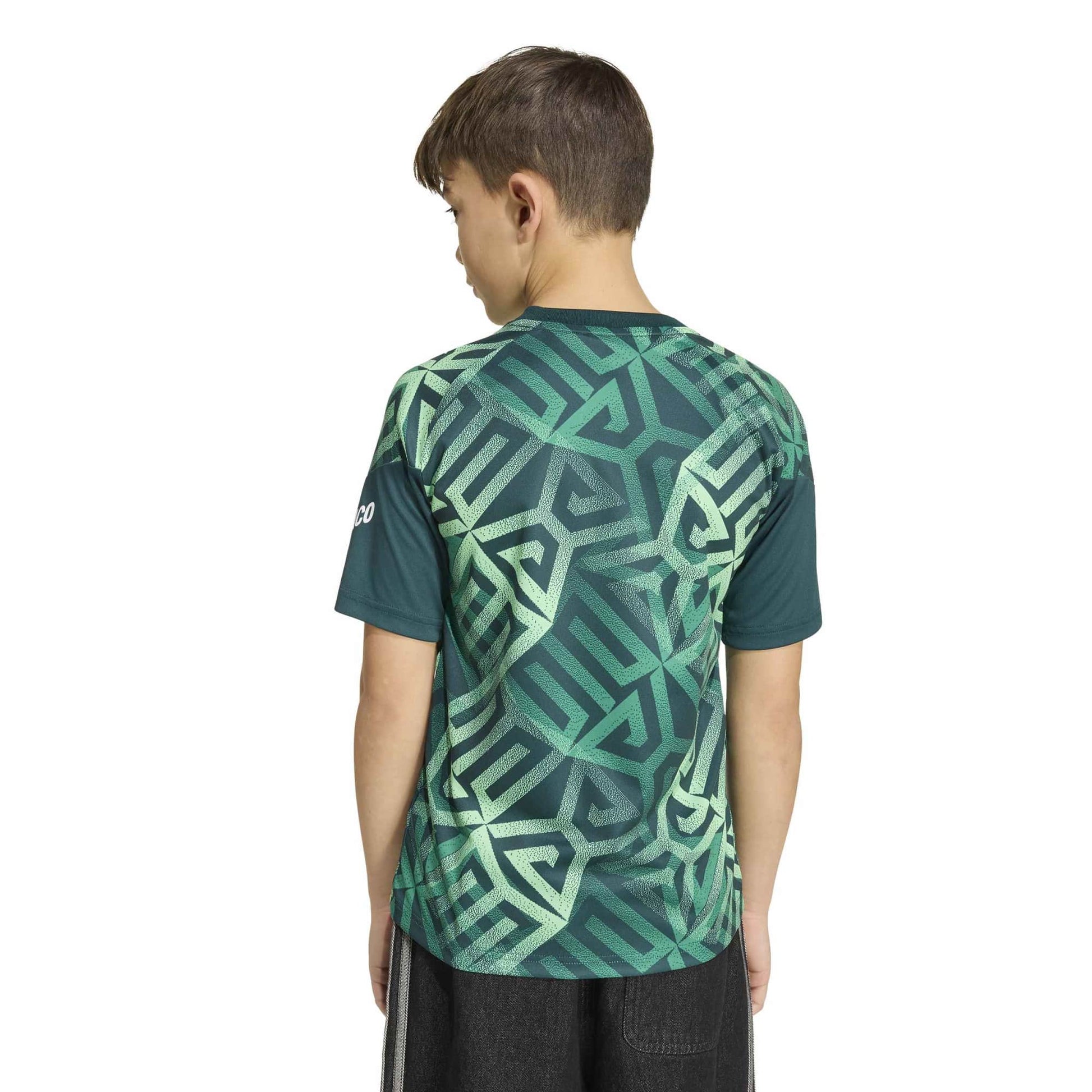 adidas 2026 Mexico Youth Pre-Match Soccer Jersey (Model - Back)