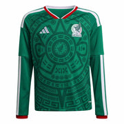 adidas 2026 Mexico Youth Stadium Home Long-Sleeve Soccer Jersey