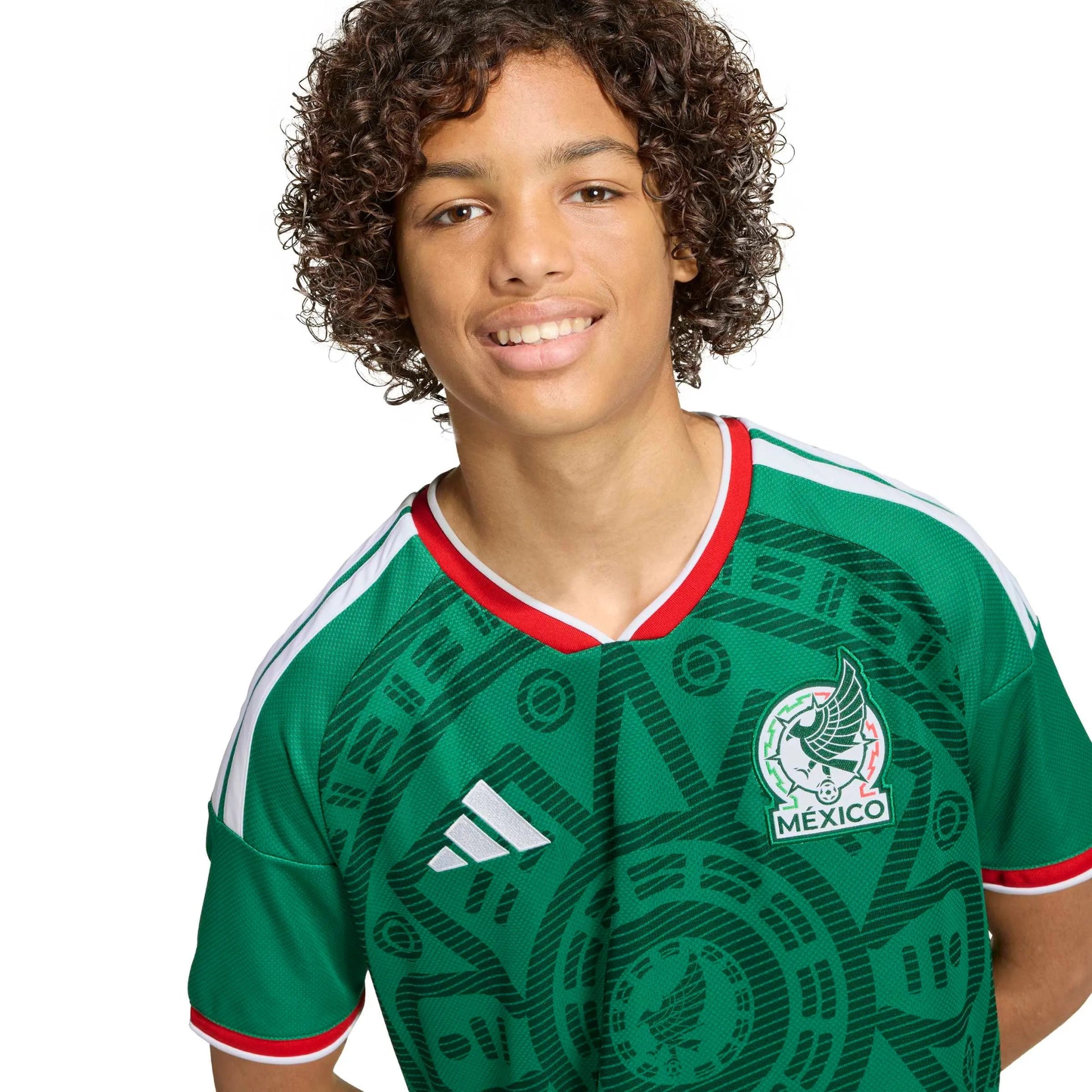 adidas 2026 Mexico Youth Stadium Home Soccer Jersey (Detail 1)