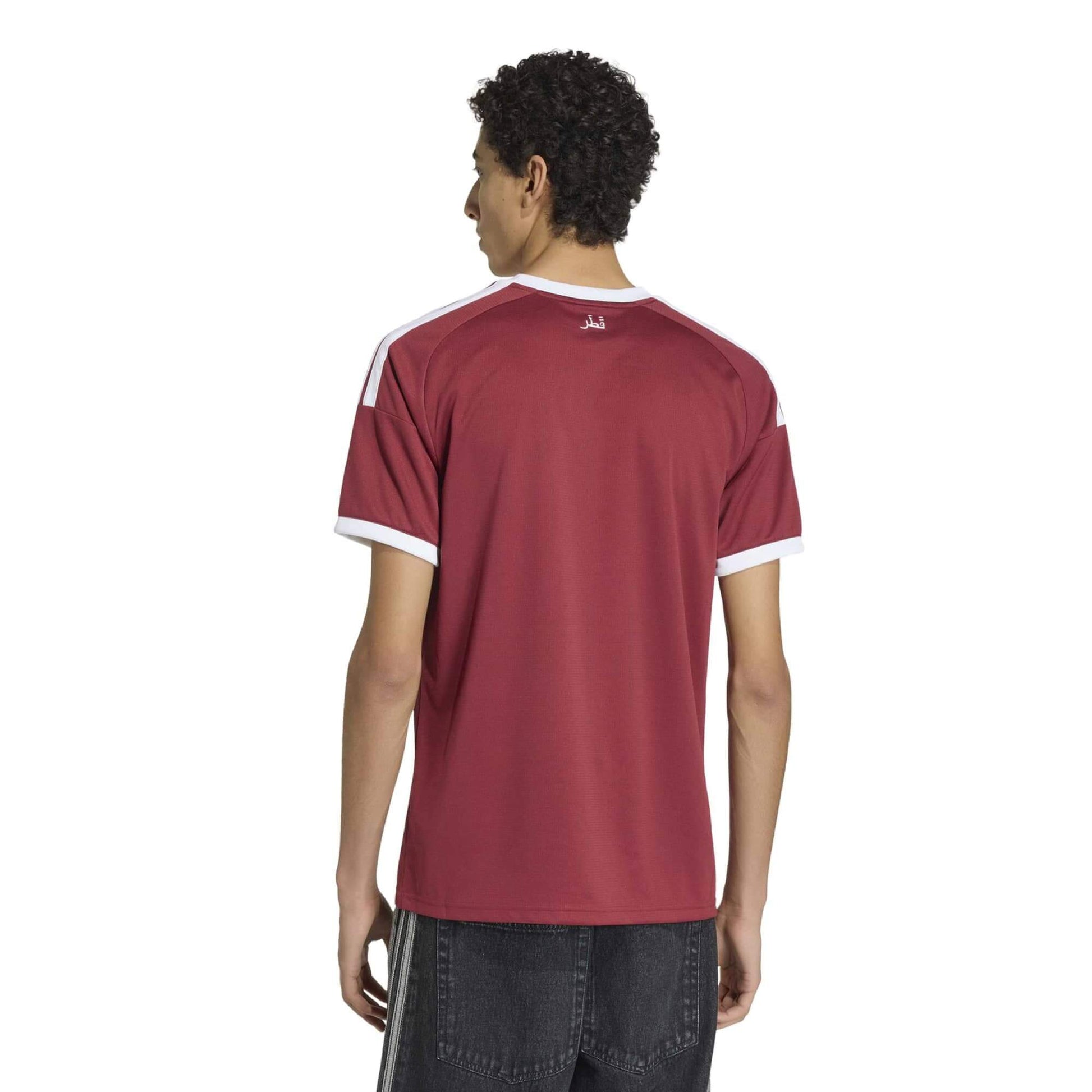 adidas 2026 Qatar Men's Stadium Home Soccer Jersey (Model - Back)