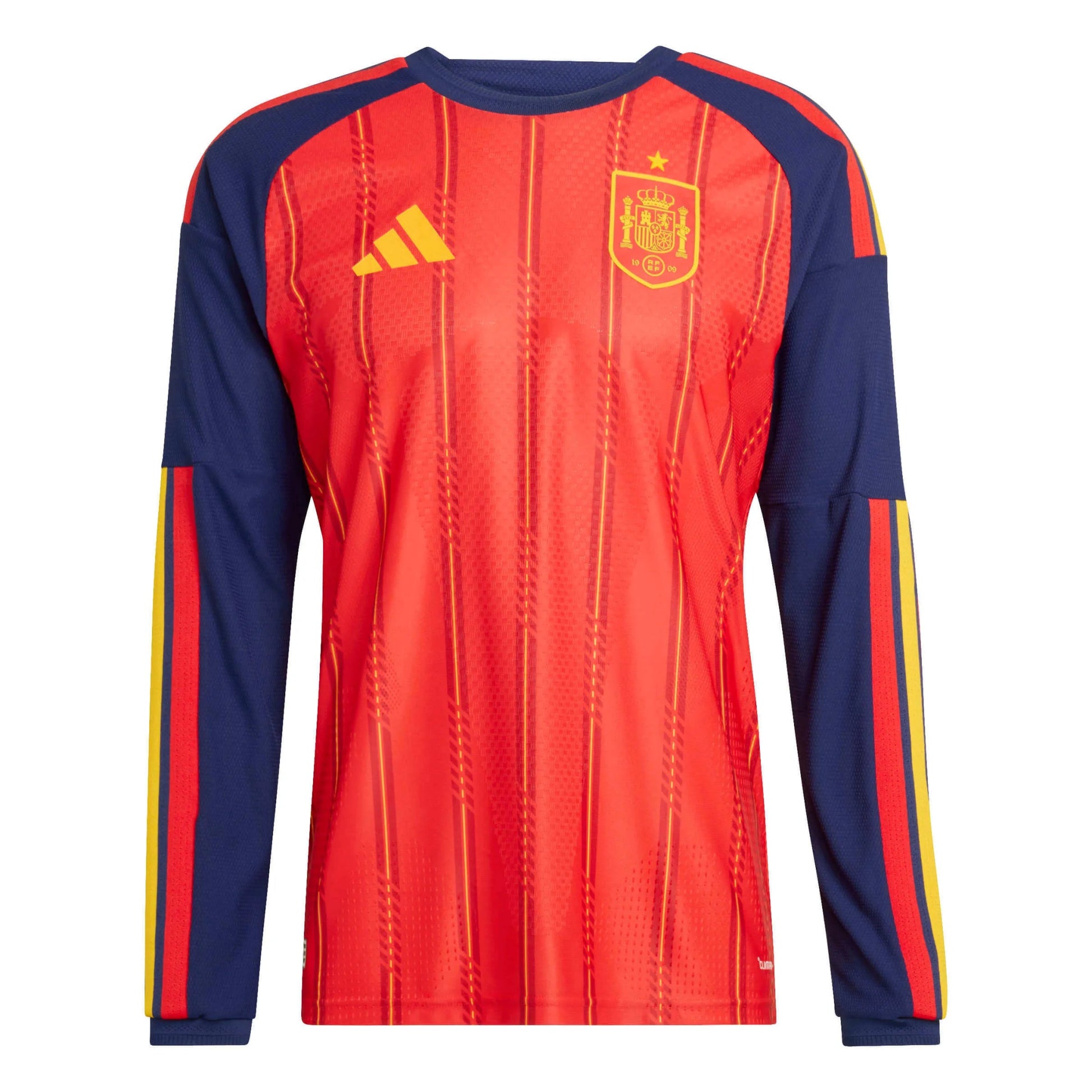 adidas 2026 Spain Men's Authentic Home Long-Sleeve Soccer Jersey (Front)