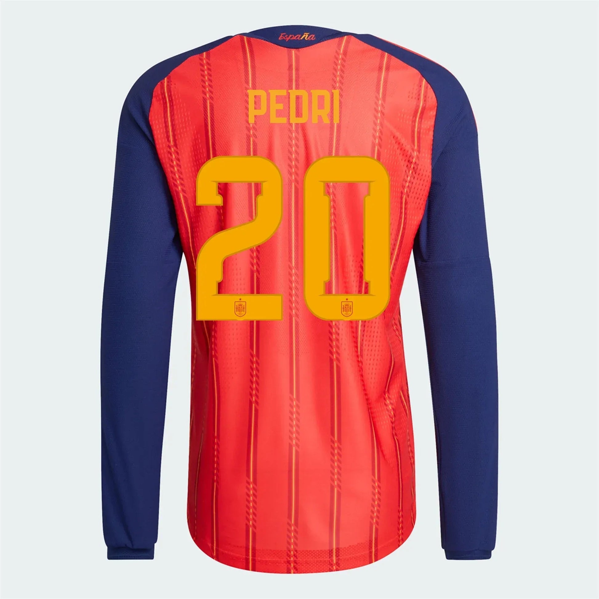 adidas 2026 Spain Men's Authentic Home Long-Sleeve Soccer Jersey (Pedri)