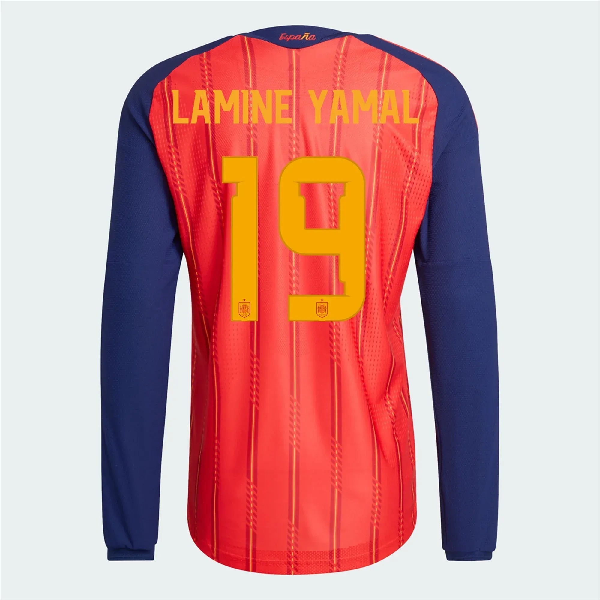 adidas 2026 Spain Men's Authentic Home Long-Sleeve Soccer Jersey (Lamine Yamal)