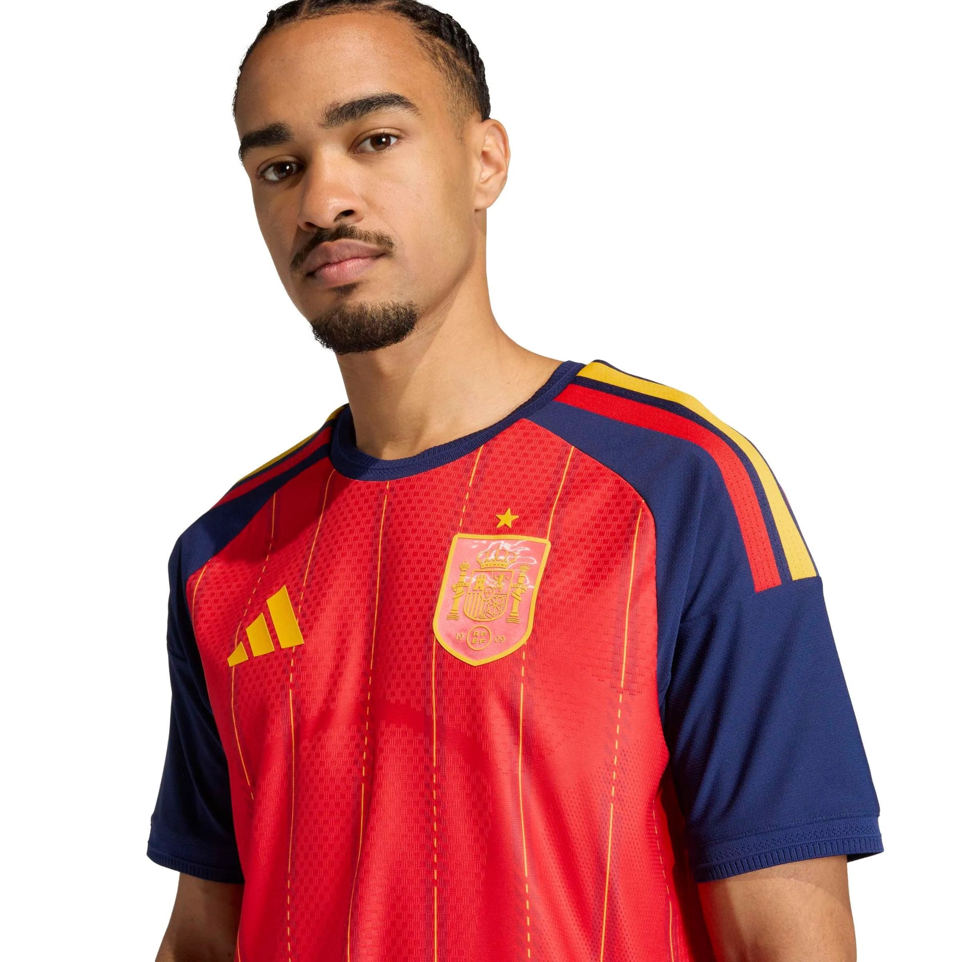 adidas 2026 Spain Men's Authentic Home Soccer Jersey (Detail 1)
